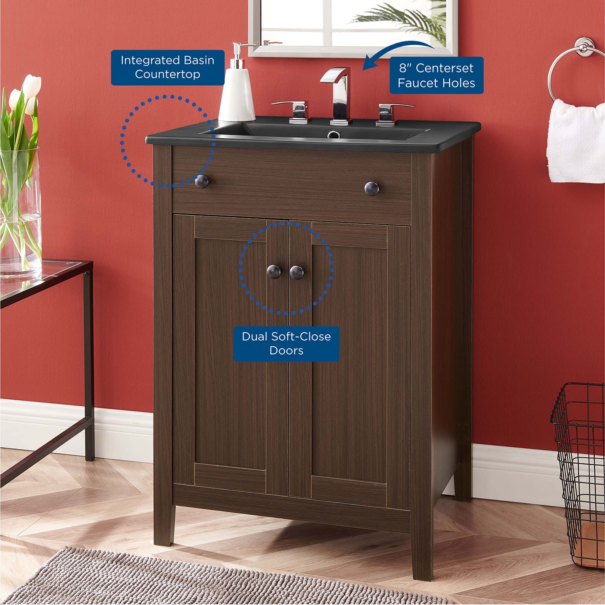 Nantucket Bathroom Vanity Basin Included by Modway