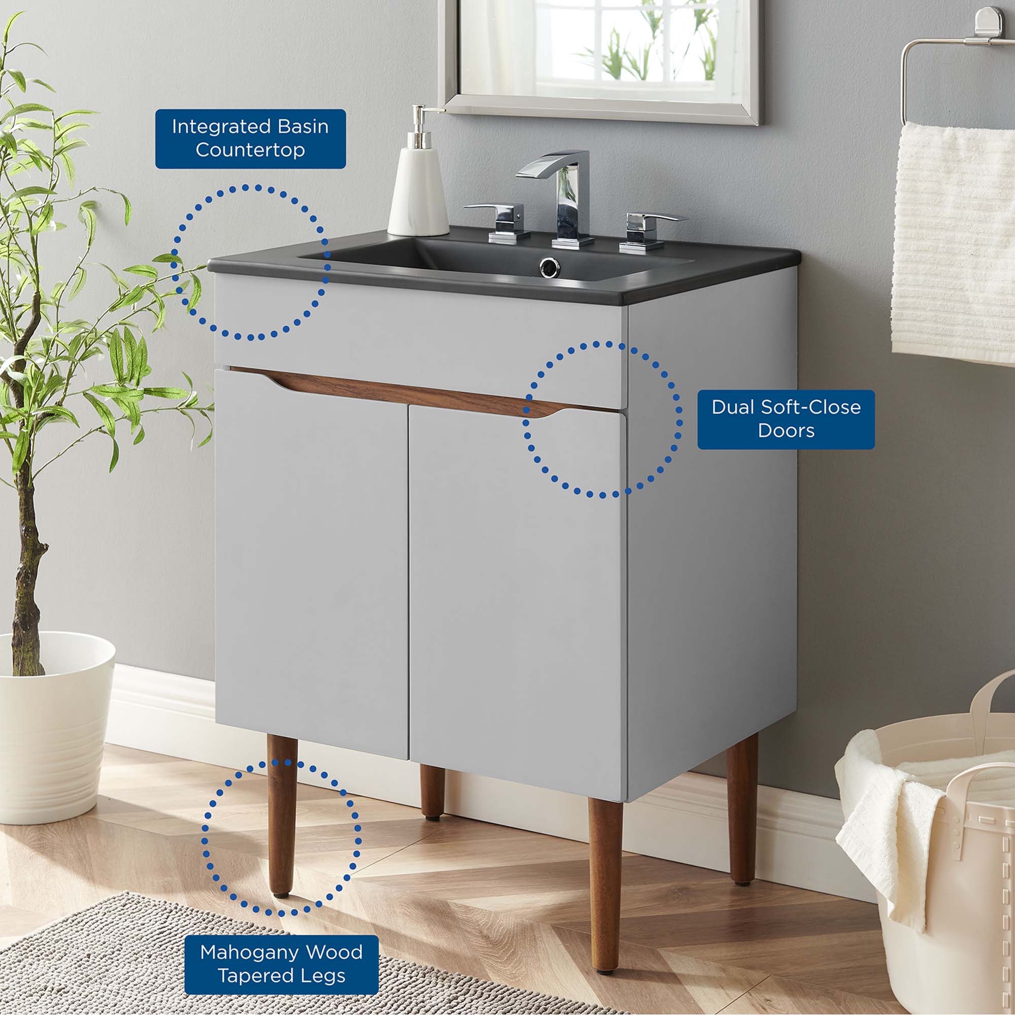 Harvest Bathroom Vanity Basin Included by Modway