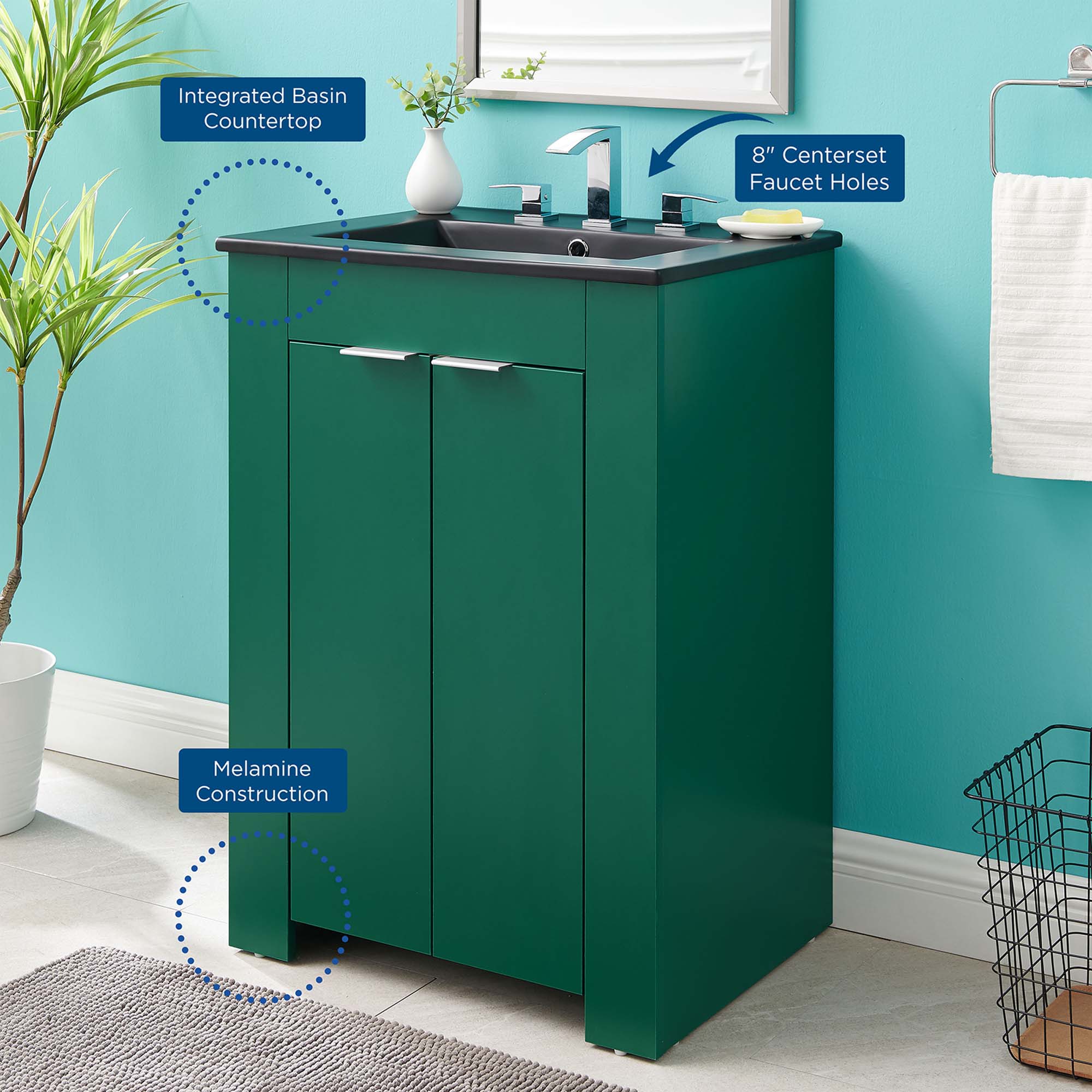 Maybelle Bathroom Vanity Basin Included by Modway