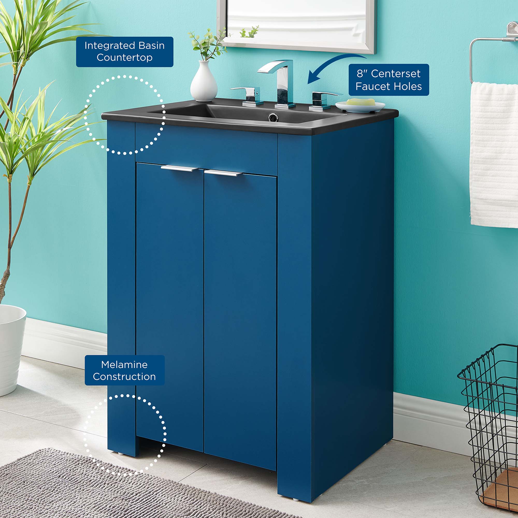 Maybelle Bathroom Vanity Basin Included by Modway