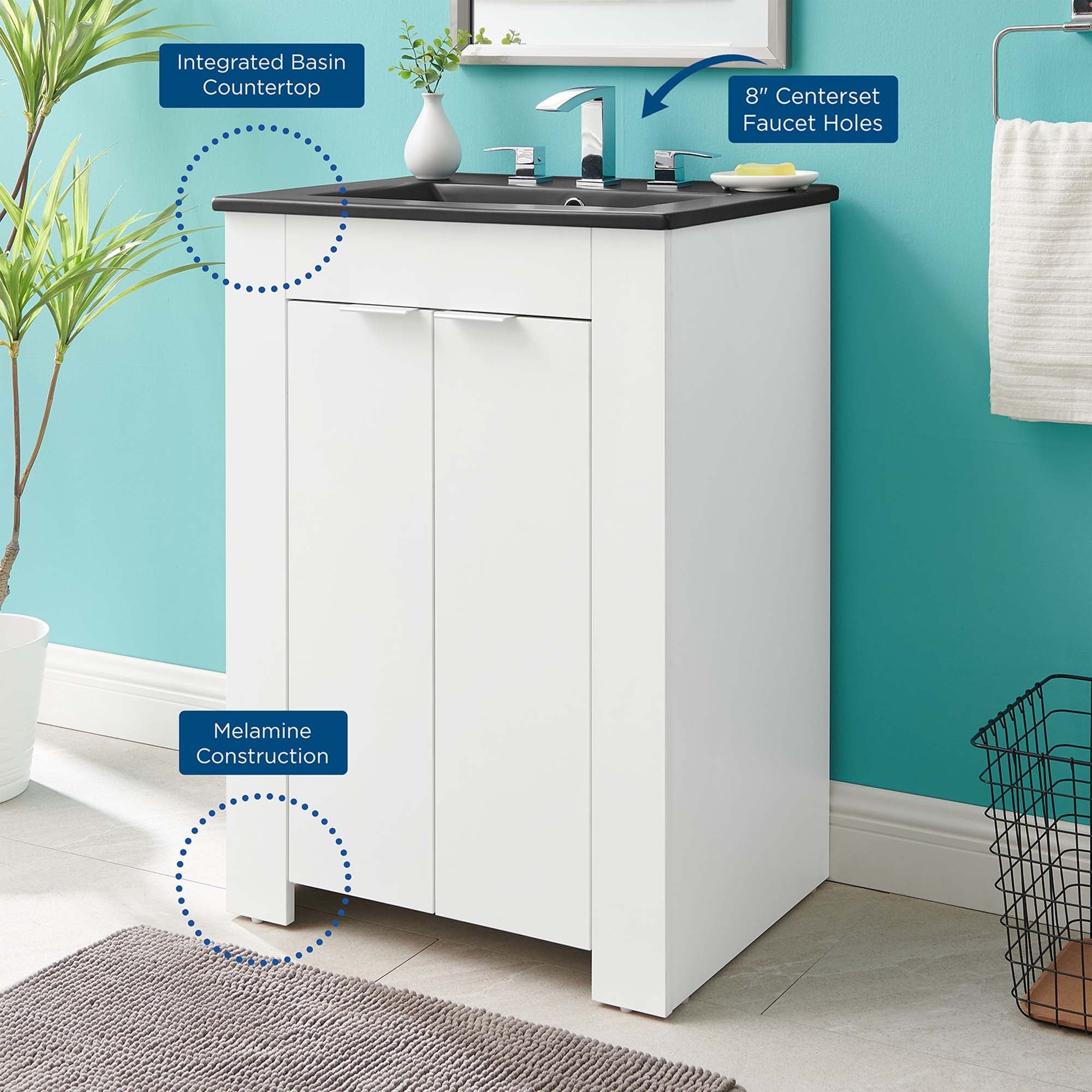Maybelle Bathroom Vanity Basin Included by Modway