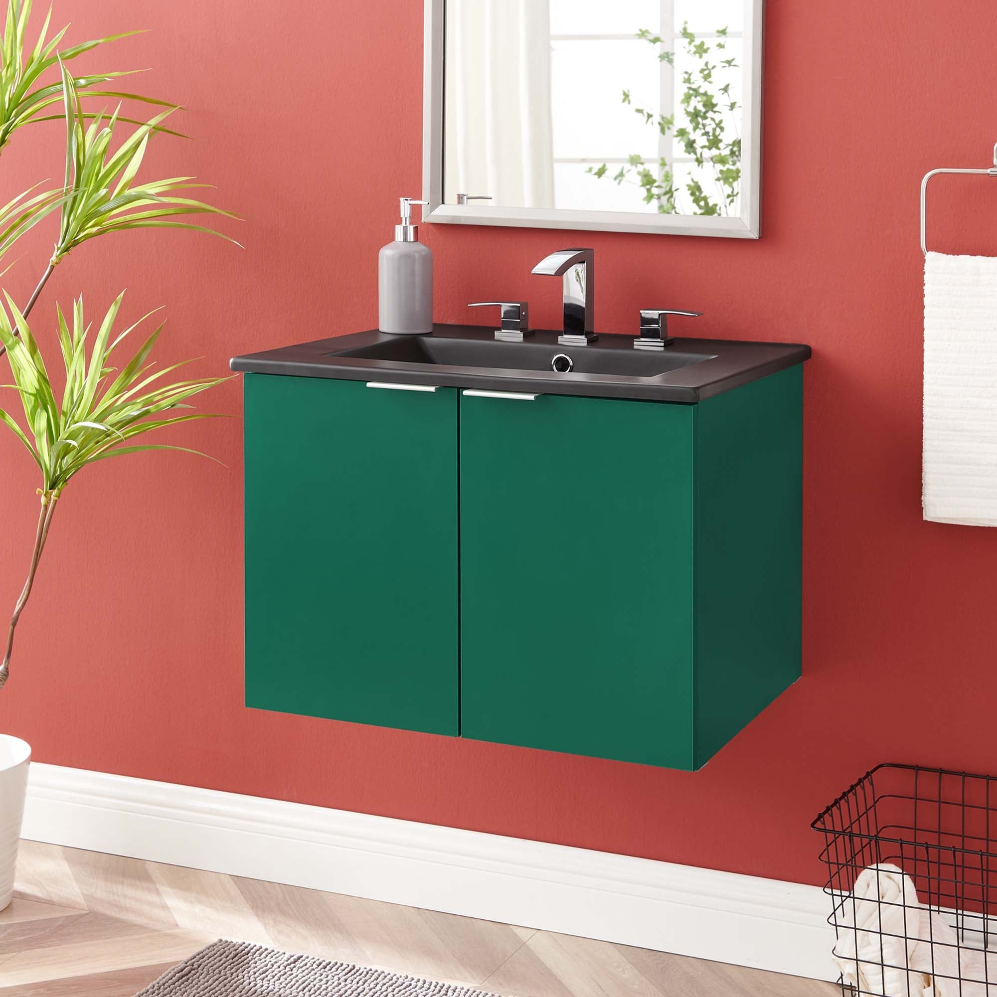 Maybelle Wall-Mount Bathroom Vanity Basin Included by Modway