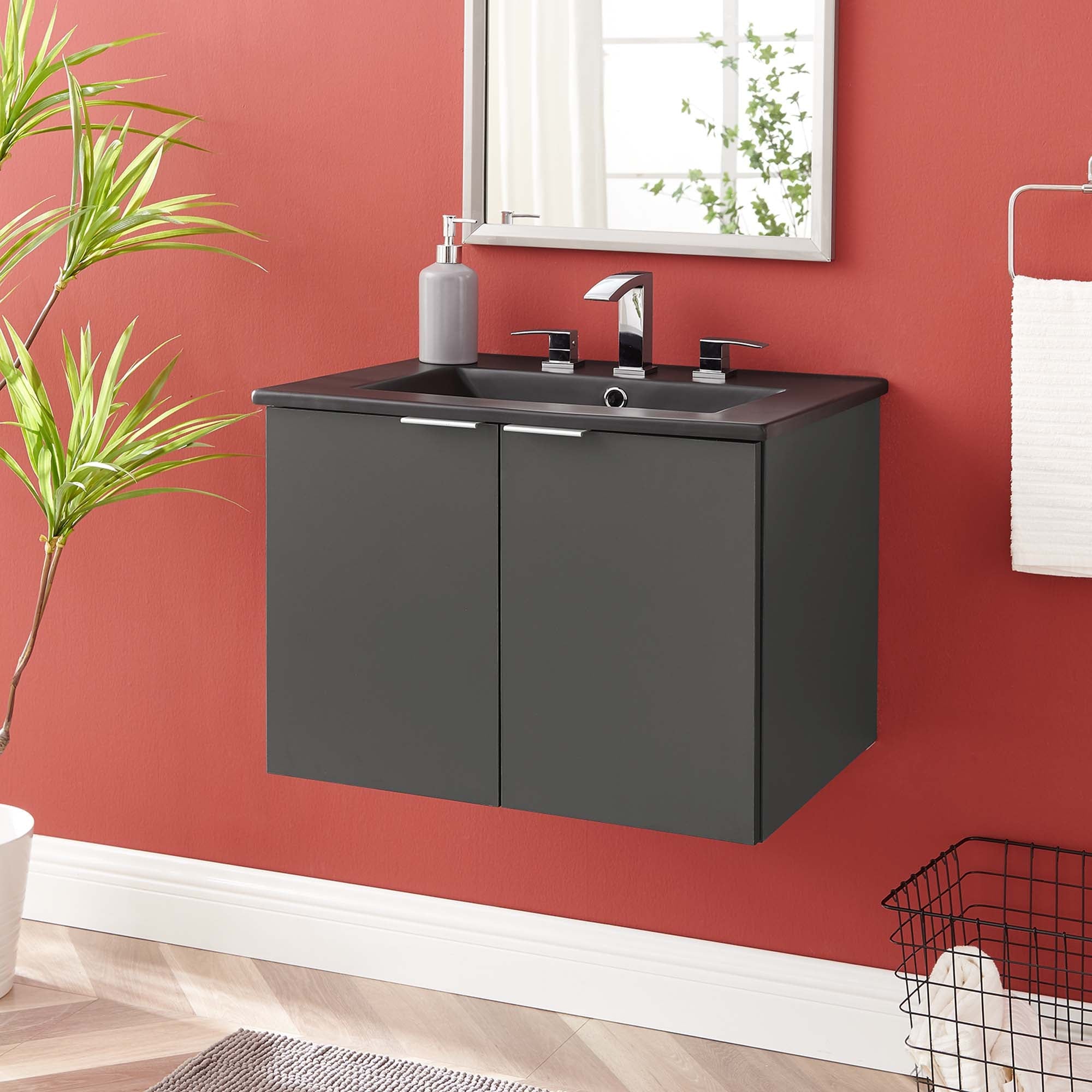 Maybelle Wall-Mount Bathroom Vanity Basin Included by Modway