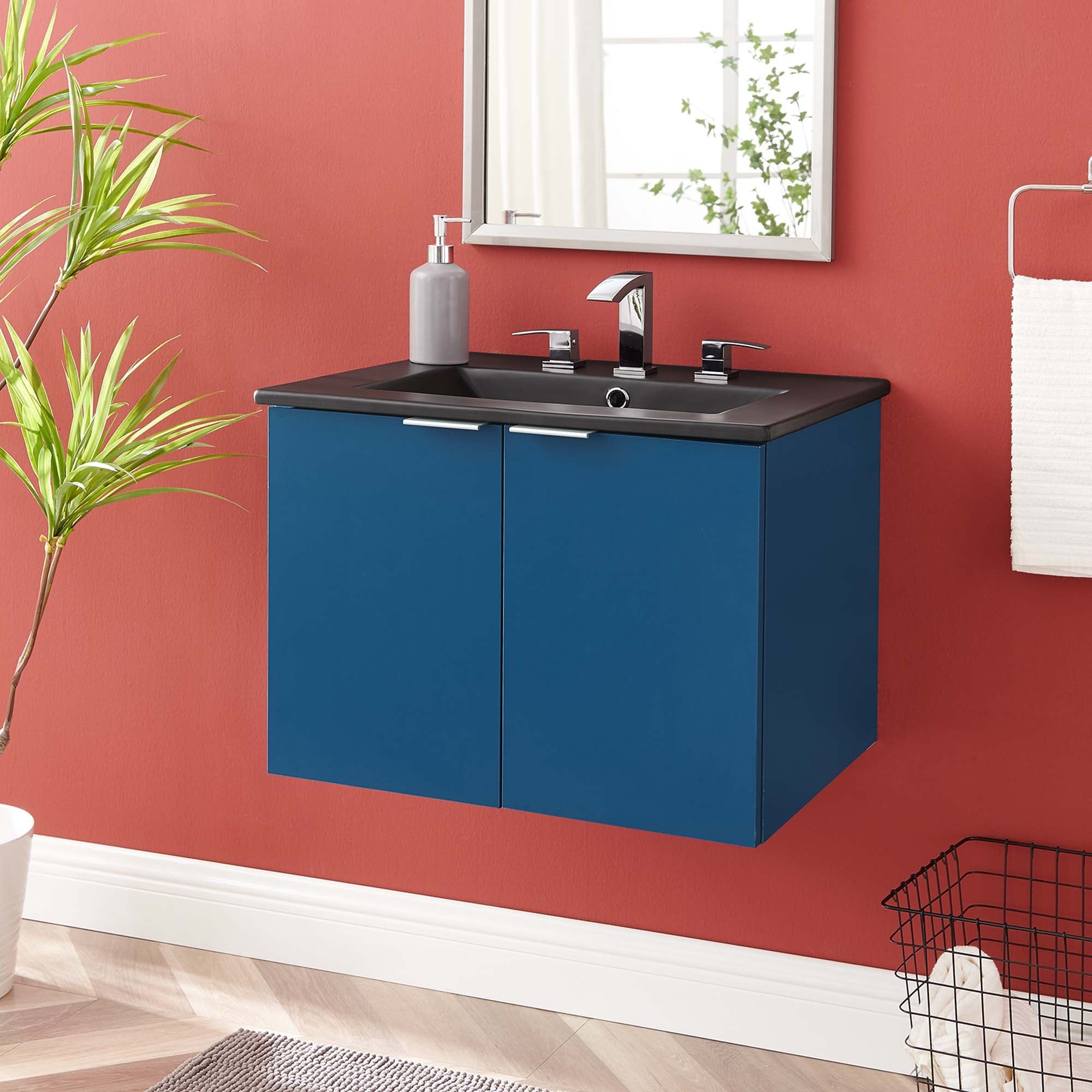 Maybelle Wall-Mount Bathroom Vanity Basin Included by Modway