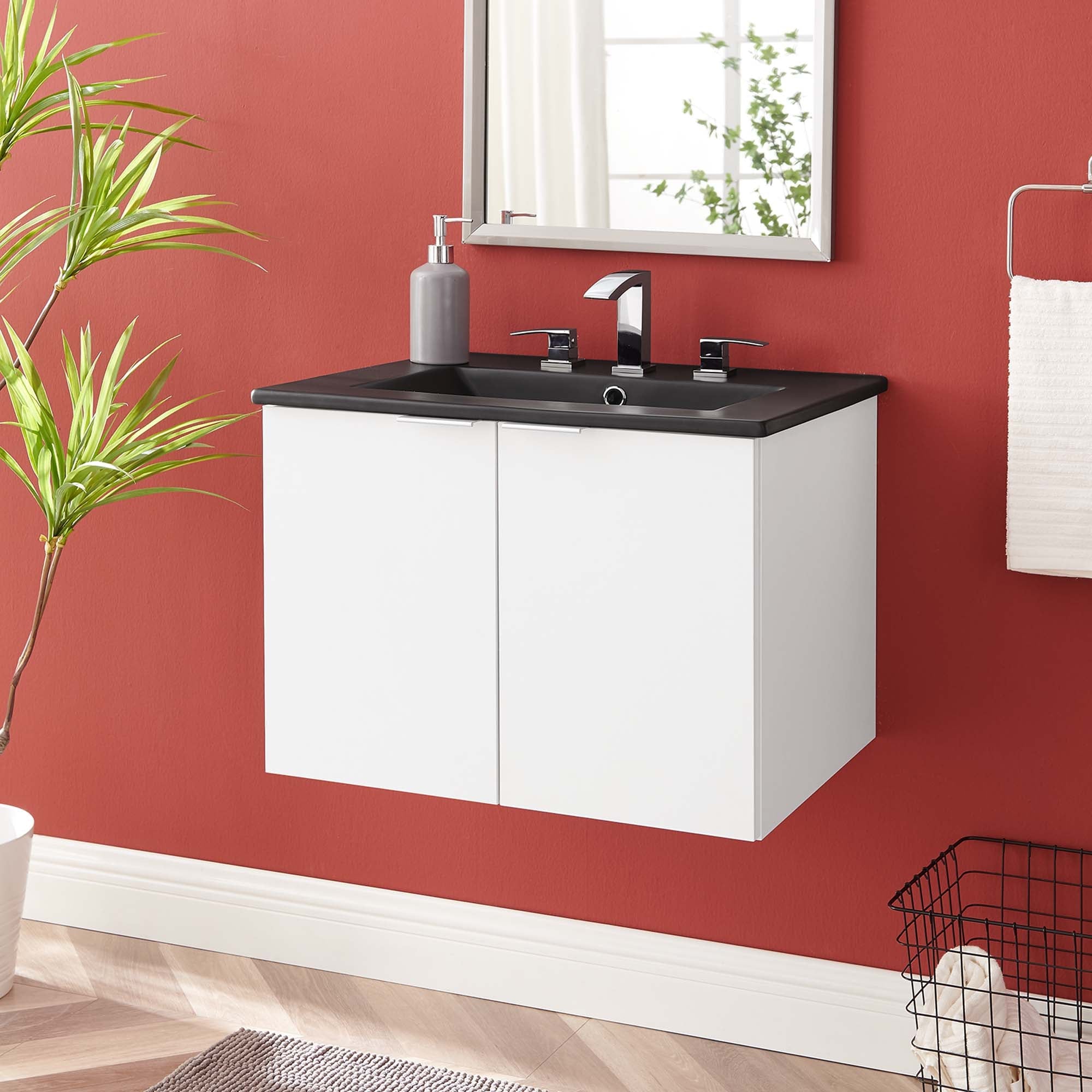 Maybelle Wall-Mount Bathroom Vanity Basin Included by Modway