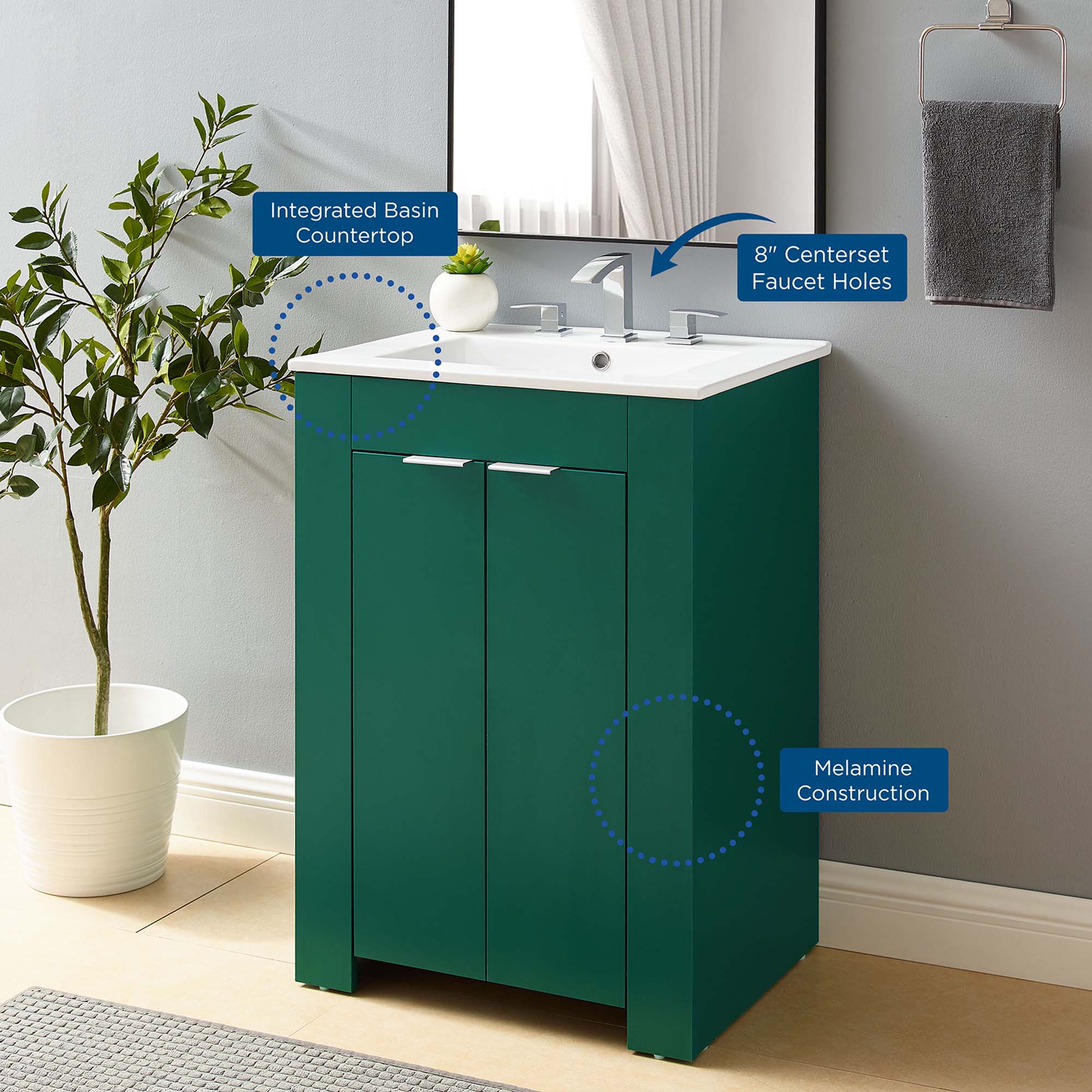 Maybelle Bathroom Vanity Basin Included by Modway