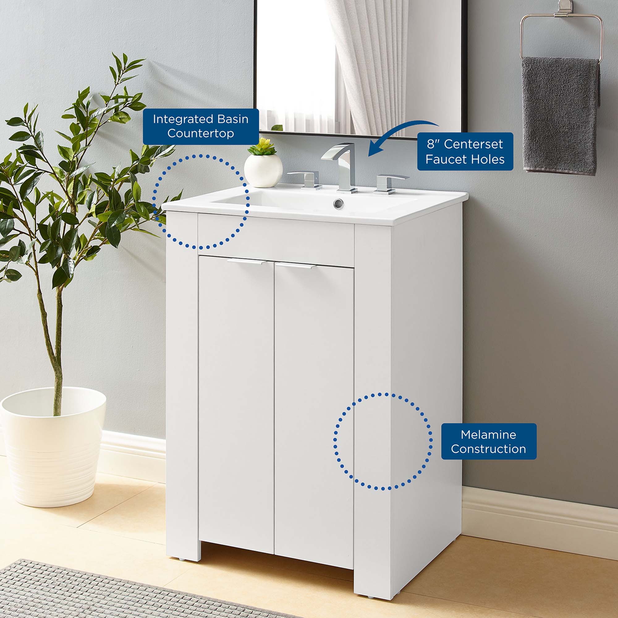 Maybelle Bathroom Vanity Basin Included by Modway