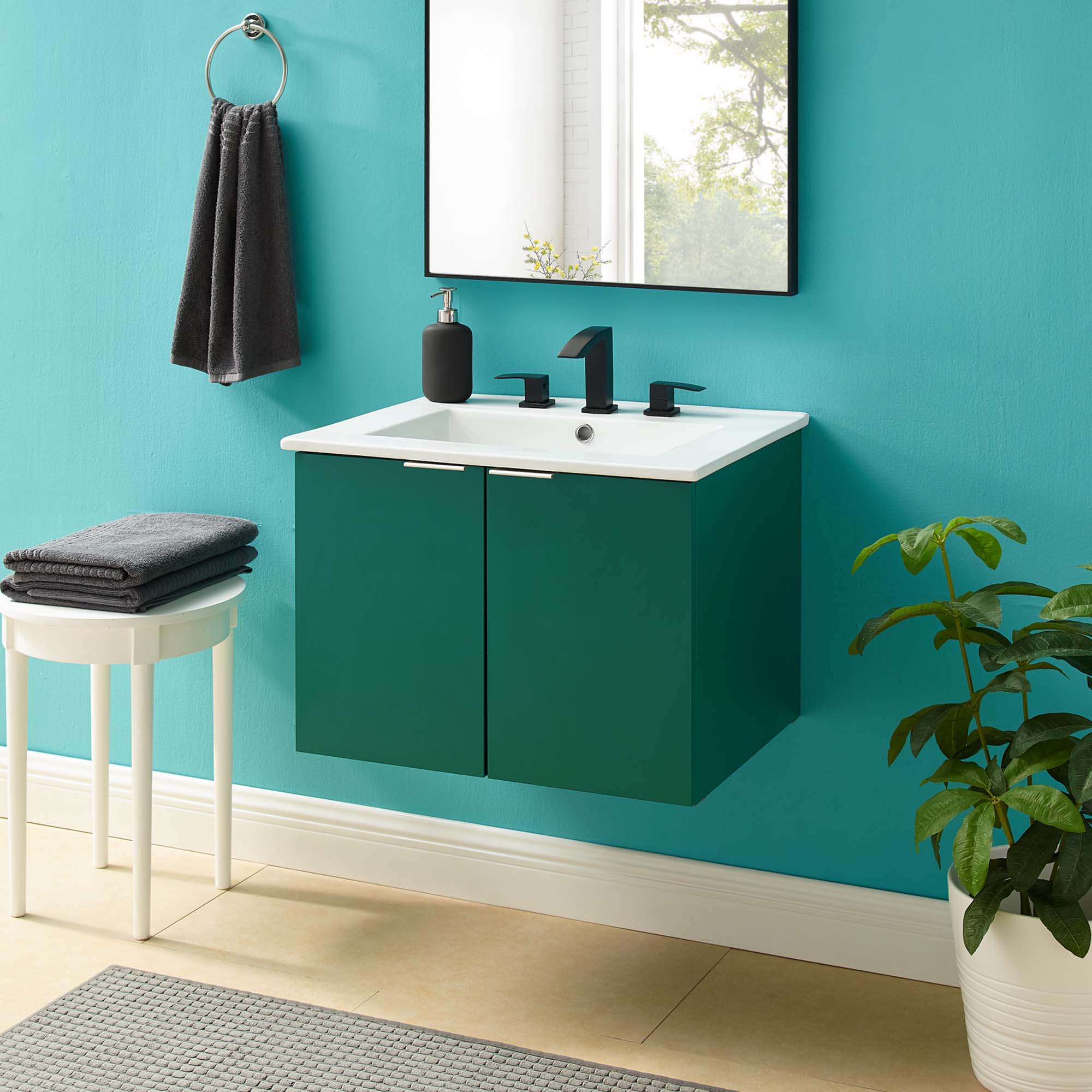 Maybelle Wall-Mount Bathroom Vanity Basin Included by Modway