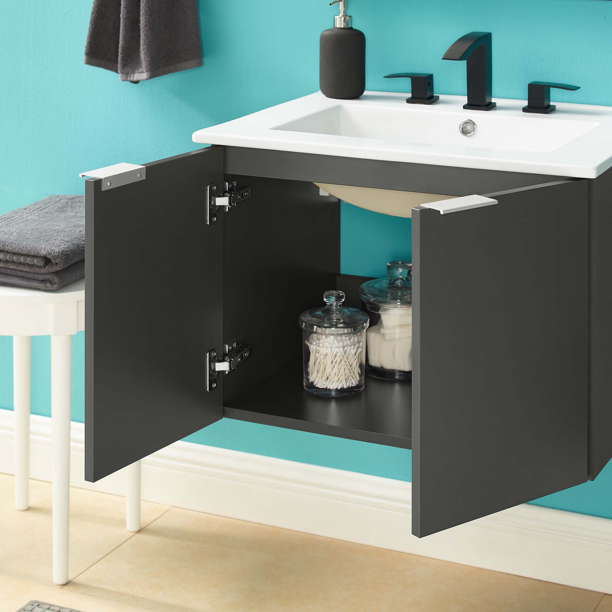 Maybelle Wall-Mount Bathroom Vanity Basin Included by Modway
