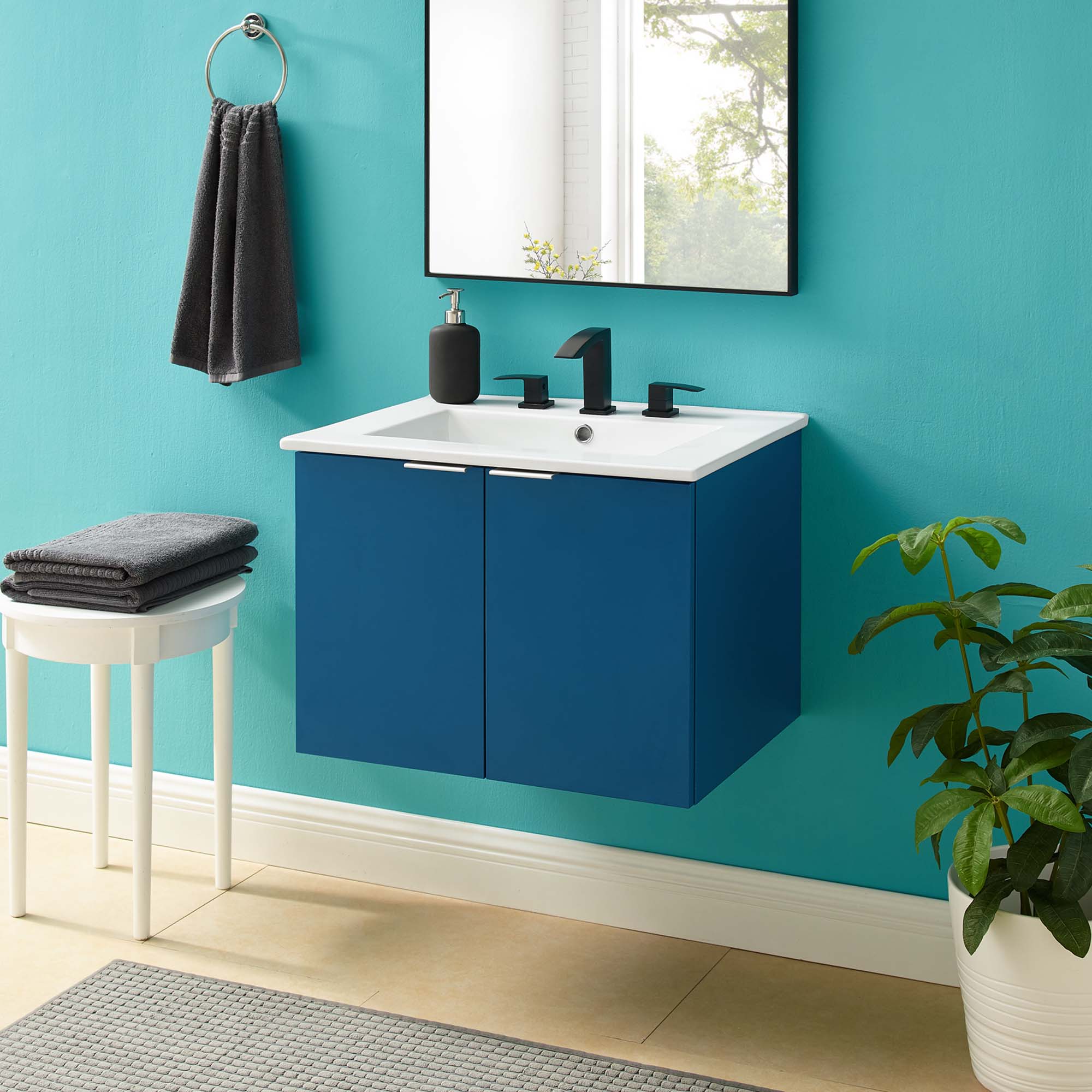 Maybelle Wall-Mount Bathroom Vanity Basin Included by Modway