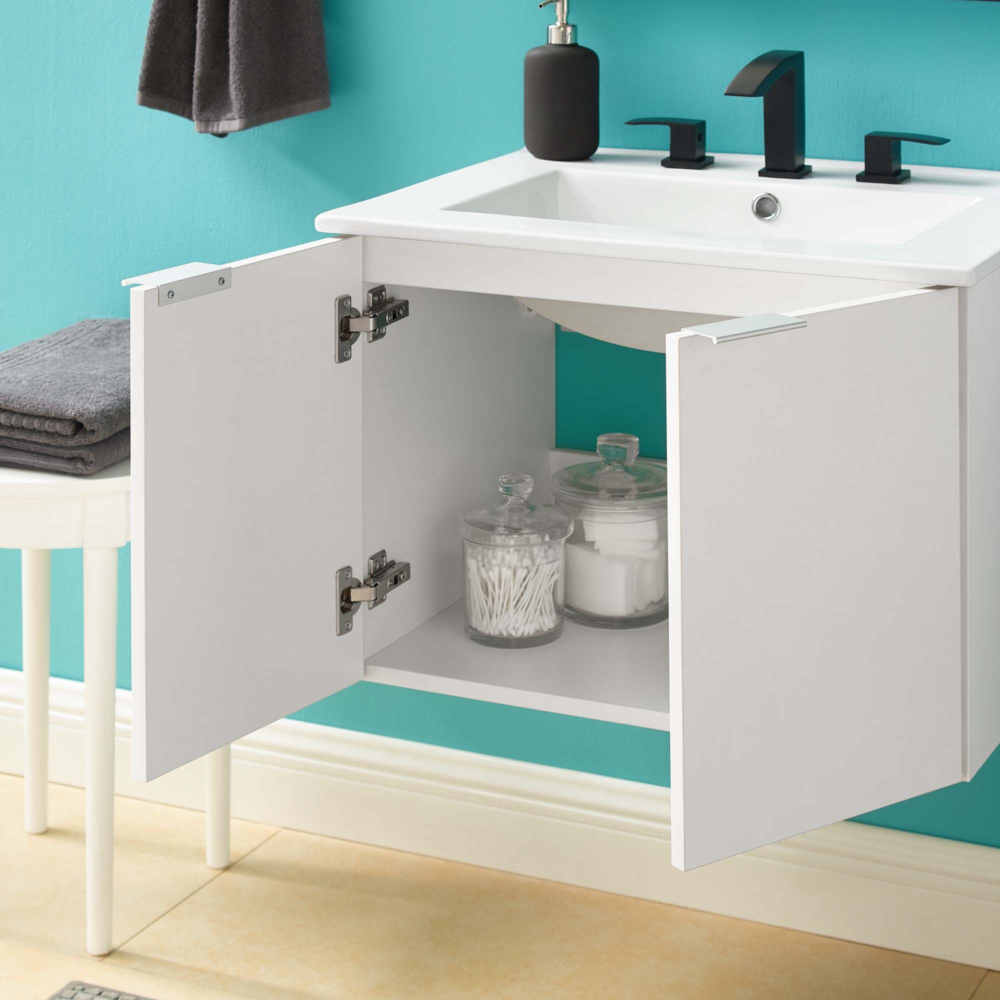 Maybelle Wall-Mount Bathroom Vanity Basin Included by Modway