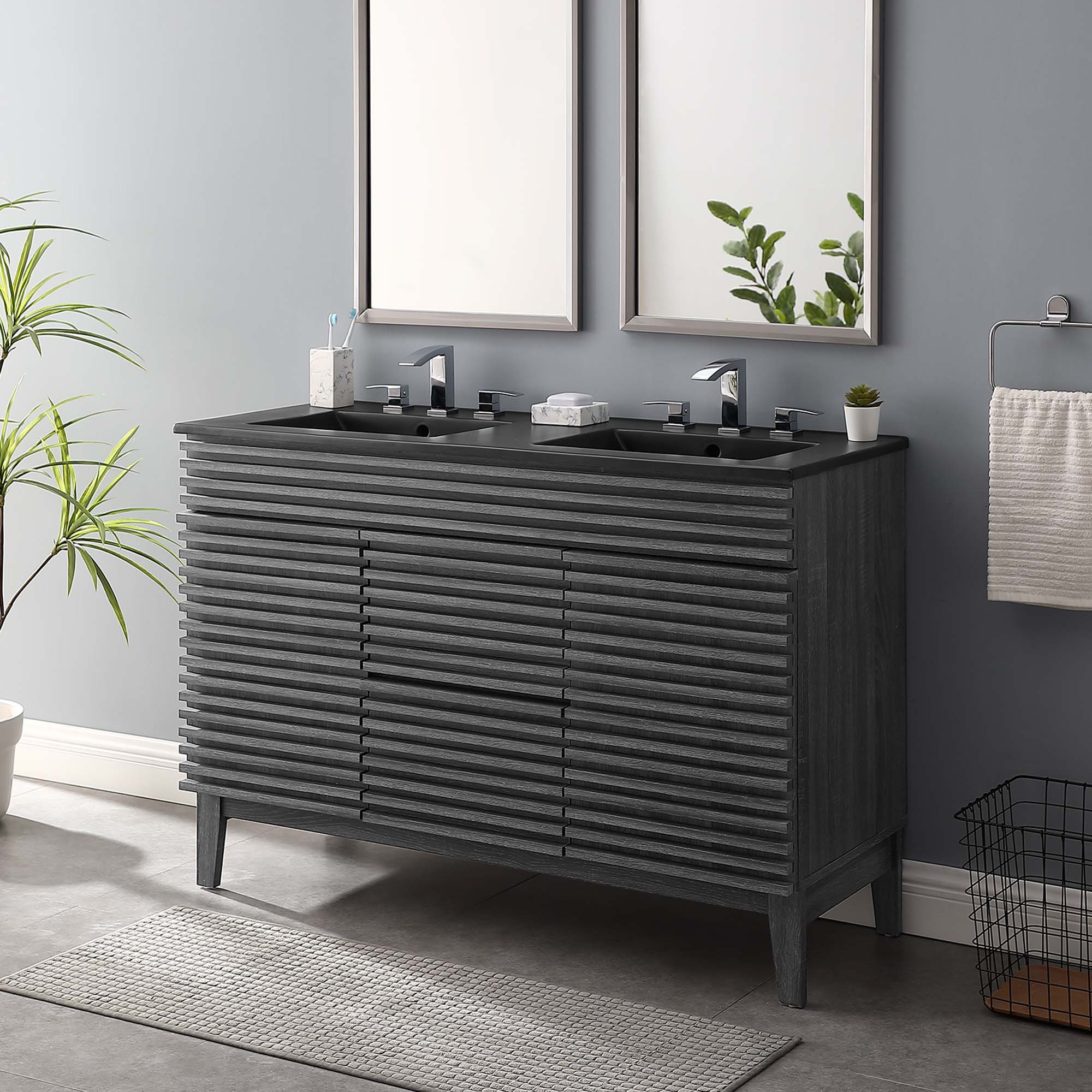 Render 48" Bathroom Vanity with Black Basin Included by Modway