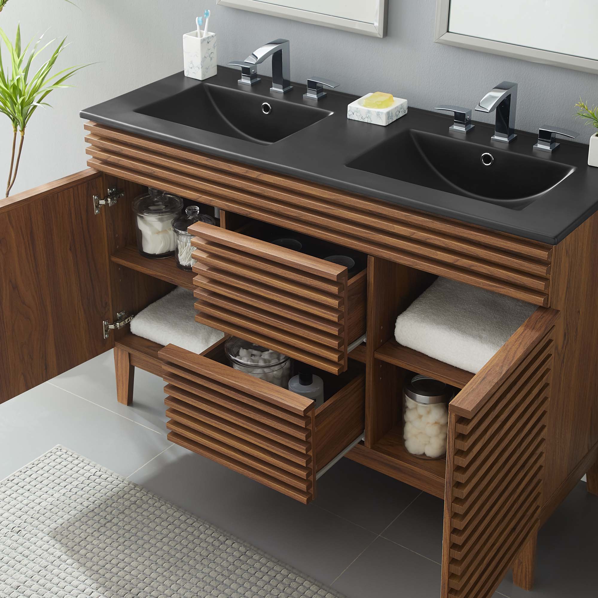 Render 48" Bathroom Vanity with Black Basin Included by Modway