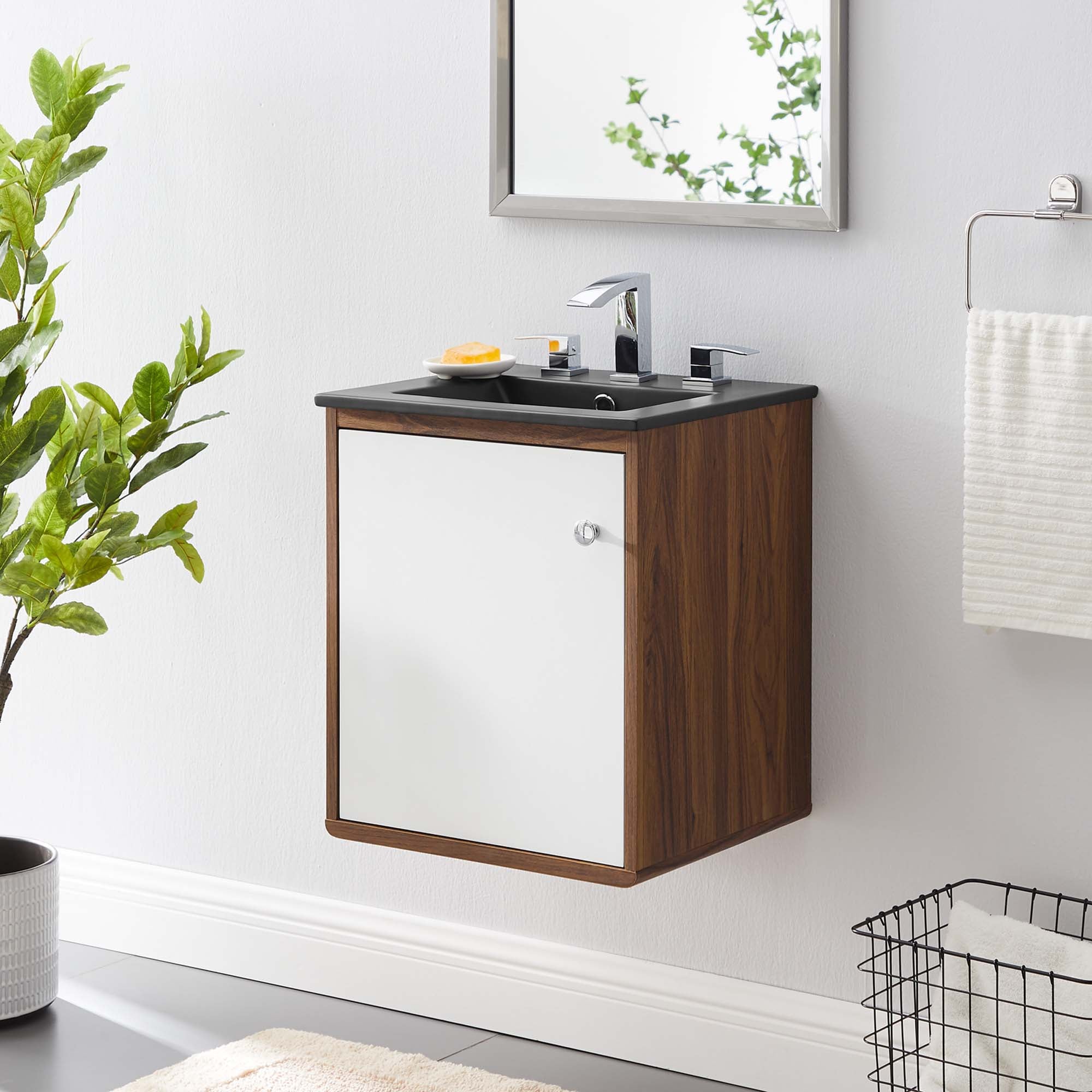Transmit Wall-Mount Bathroom Vanity Basin Included by Modway