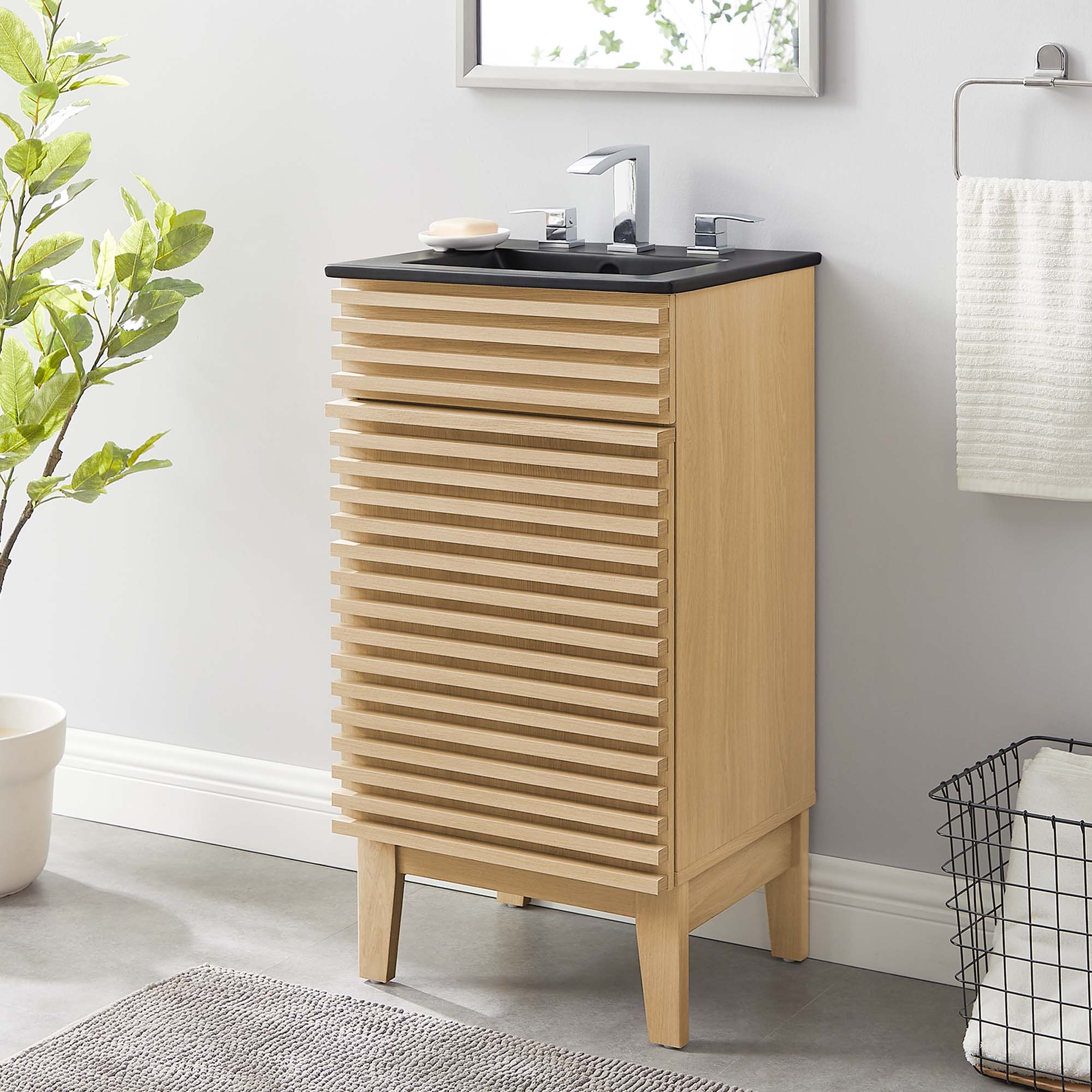 Render Bathroom Vanity with Black Basin Included by Modway