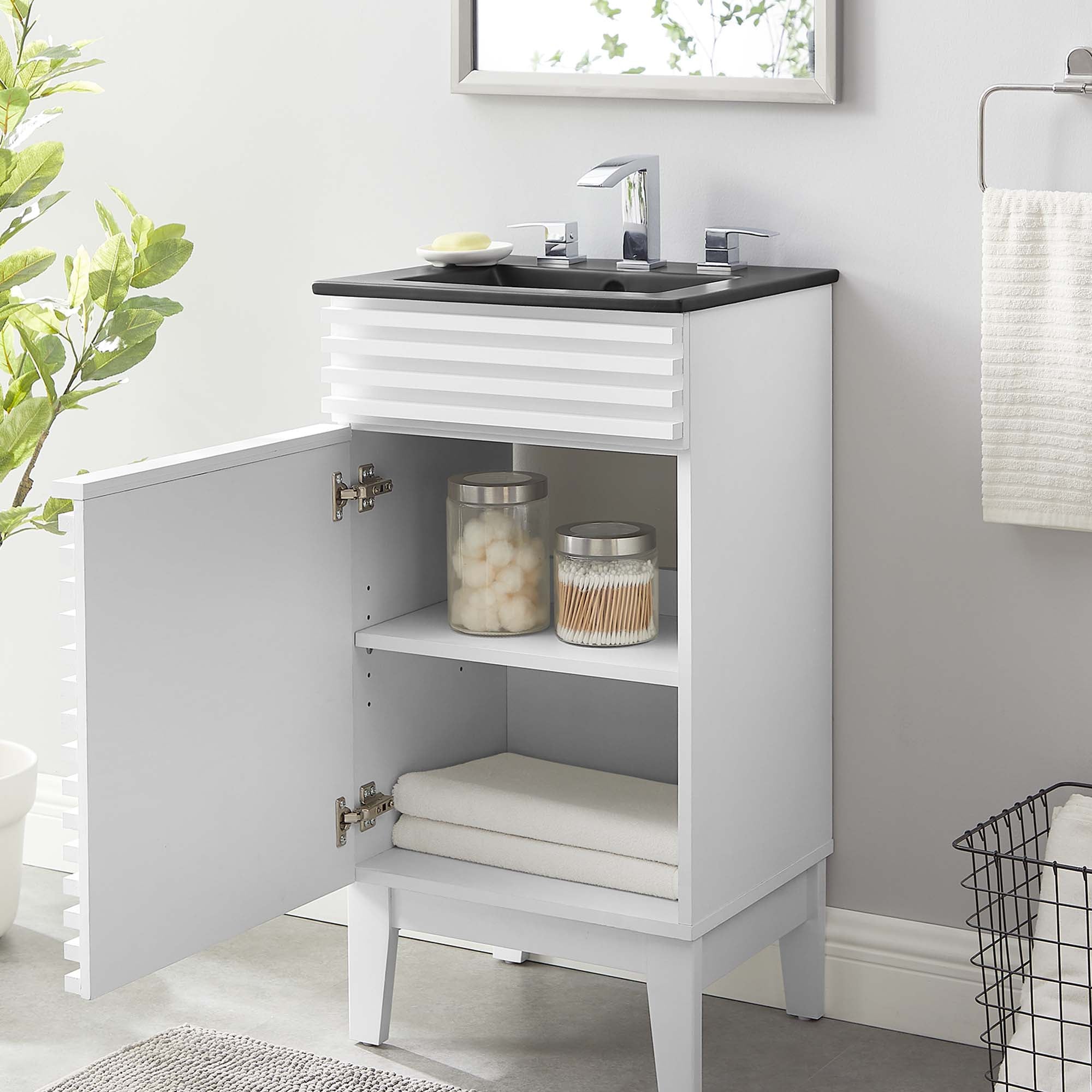 Render Bathroom Vanity with Black Basin Included by Modway
