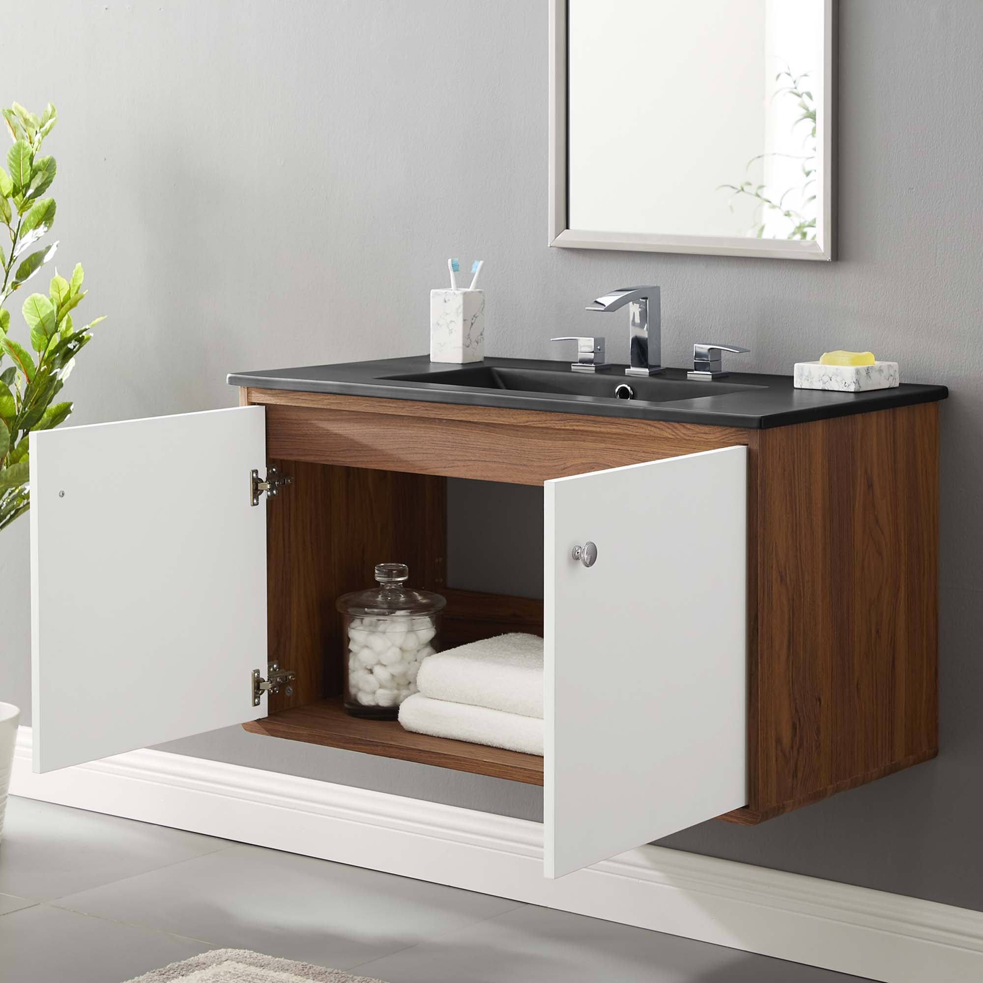 Transmit Wall-Mount Bathroom Vanity Basin Included by Modway