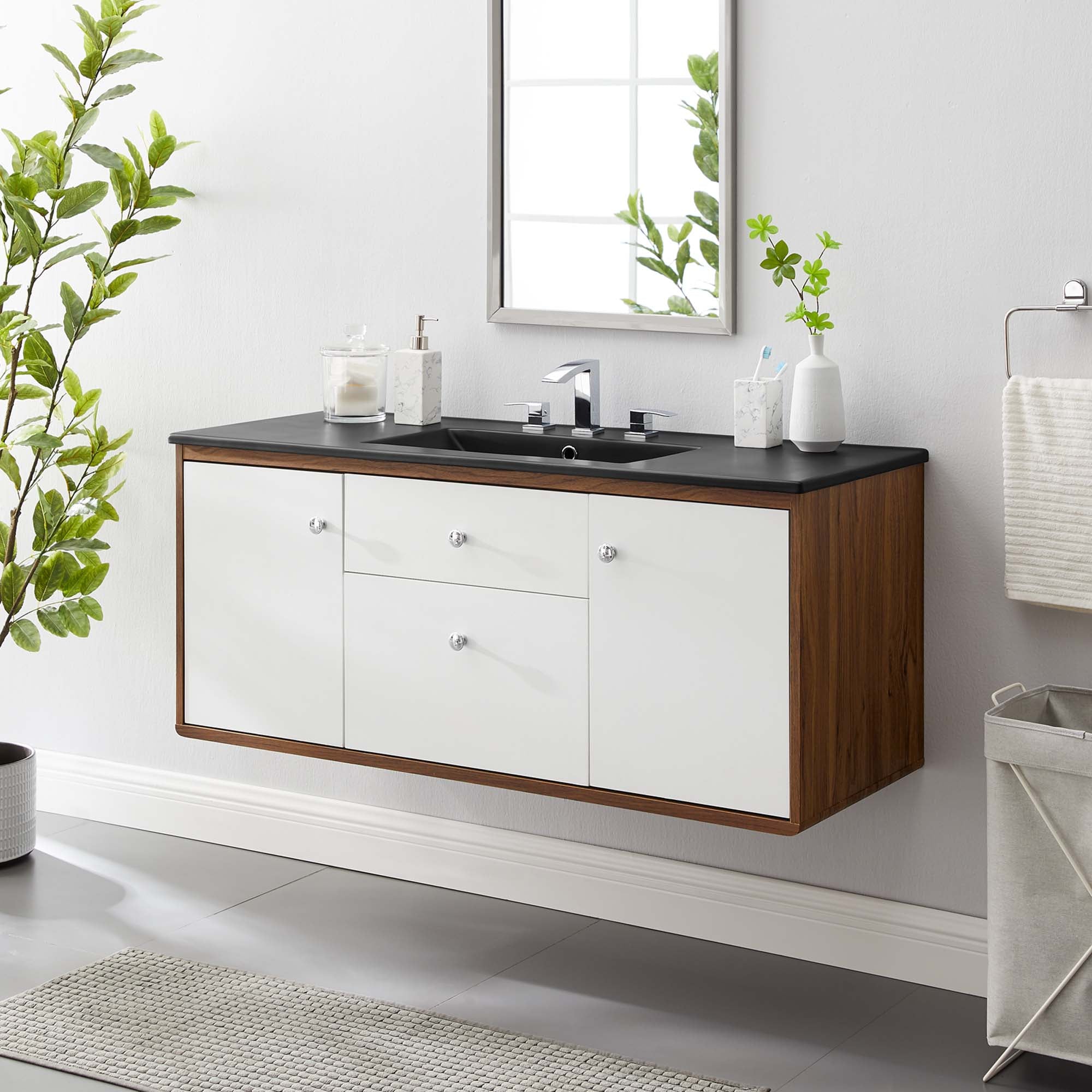 Transmit Wall-Mount Bathroom Vanity Basin Included by Modway