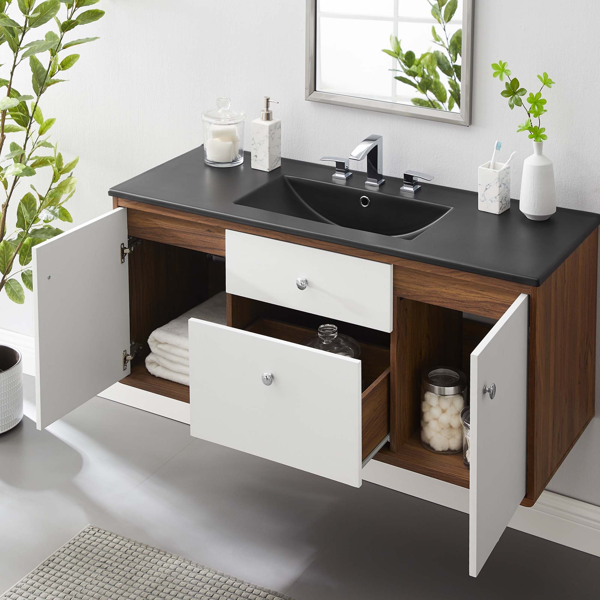 Transmit Wall-Mount Bathroom Vanity Basin Included by Modway