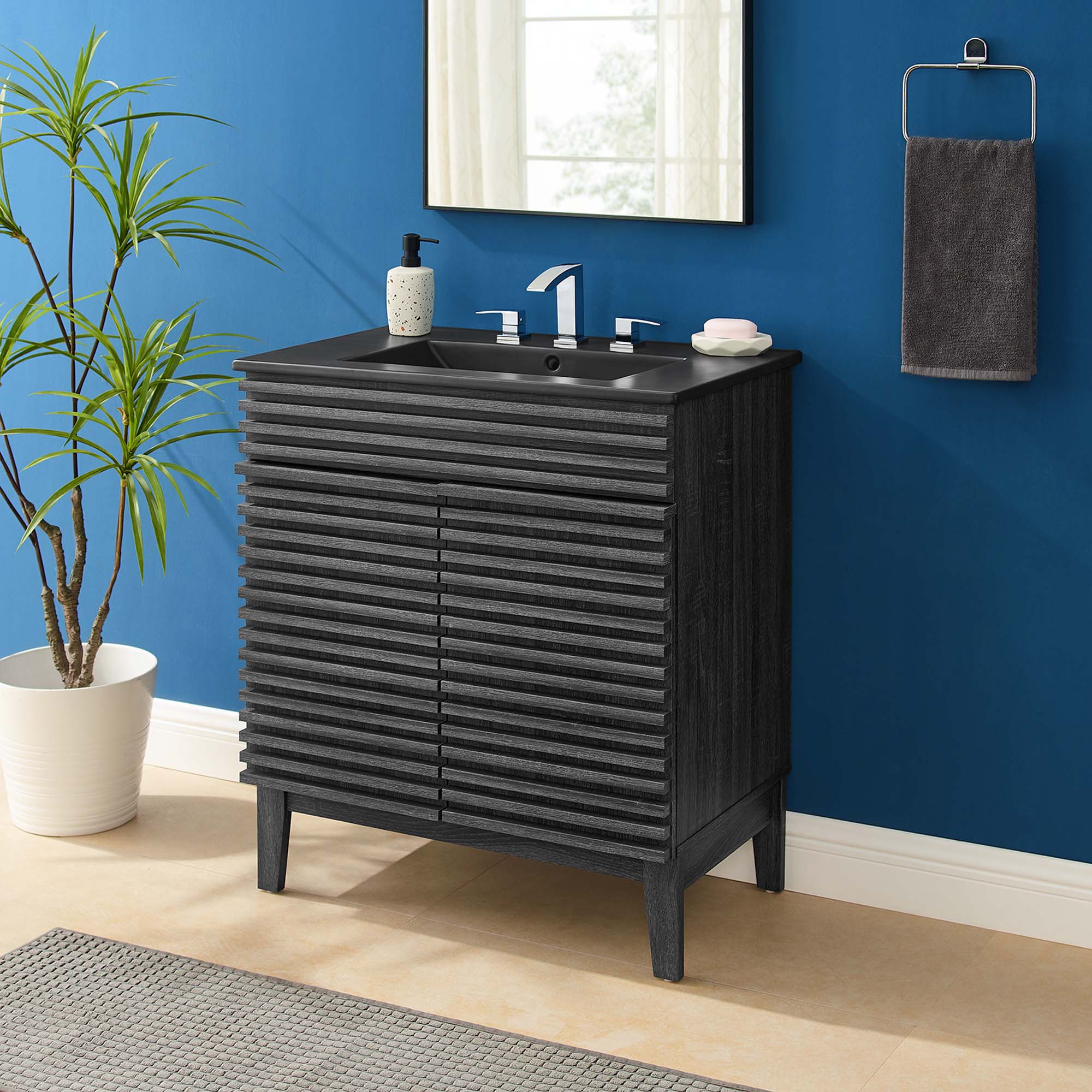Render Bathroom Vanity with Black Basin Included by Modway