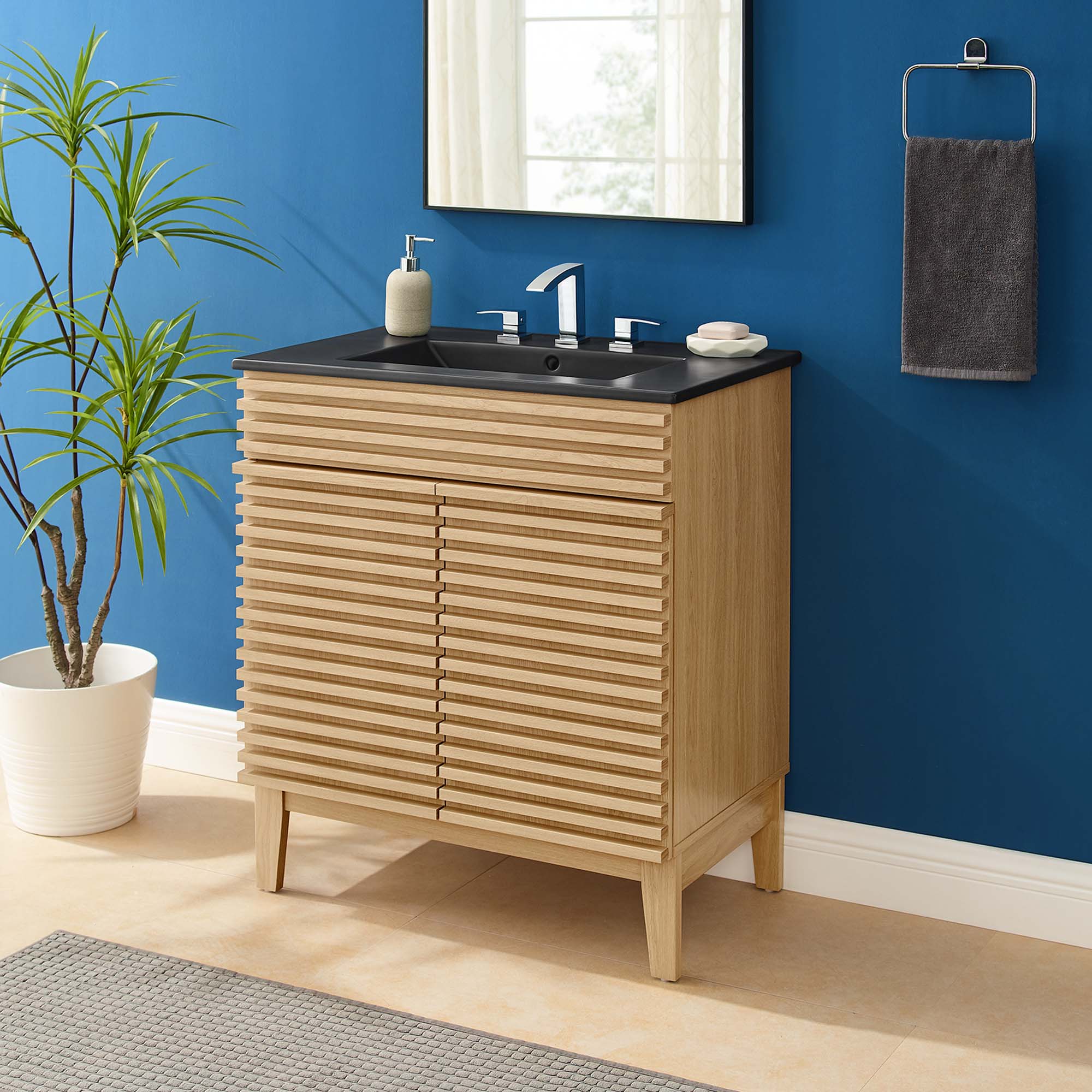 Render Bathroom Vanity with Black Basin Included by Modway