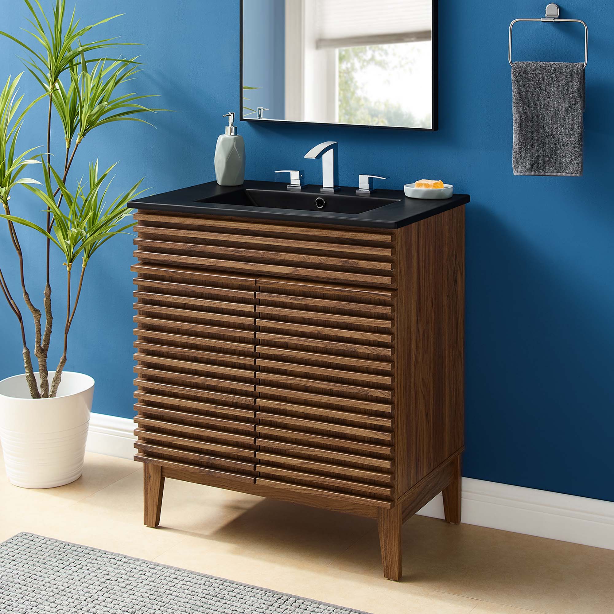 Render Bathroom Vanity with Black Basin Included by Modway