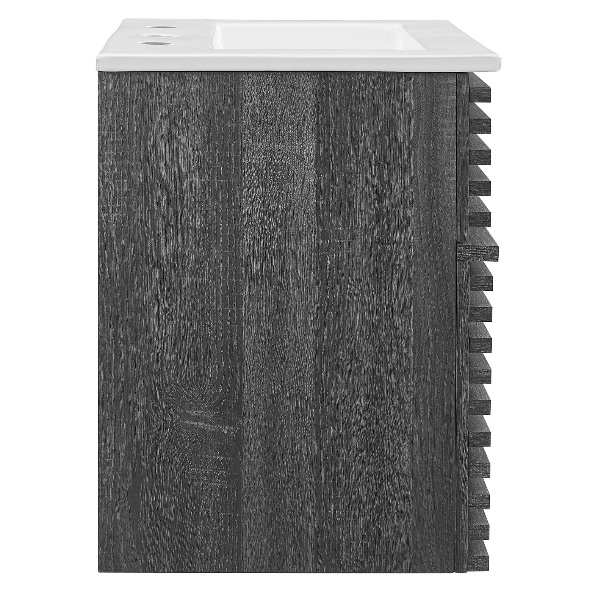 Render Wall-Mount Bathroom Vanity with White Basin Included by Modway