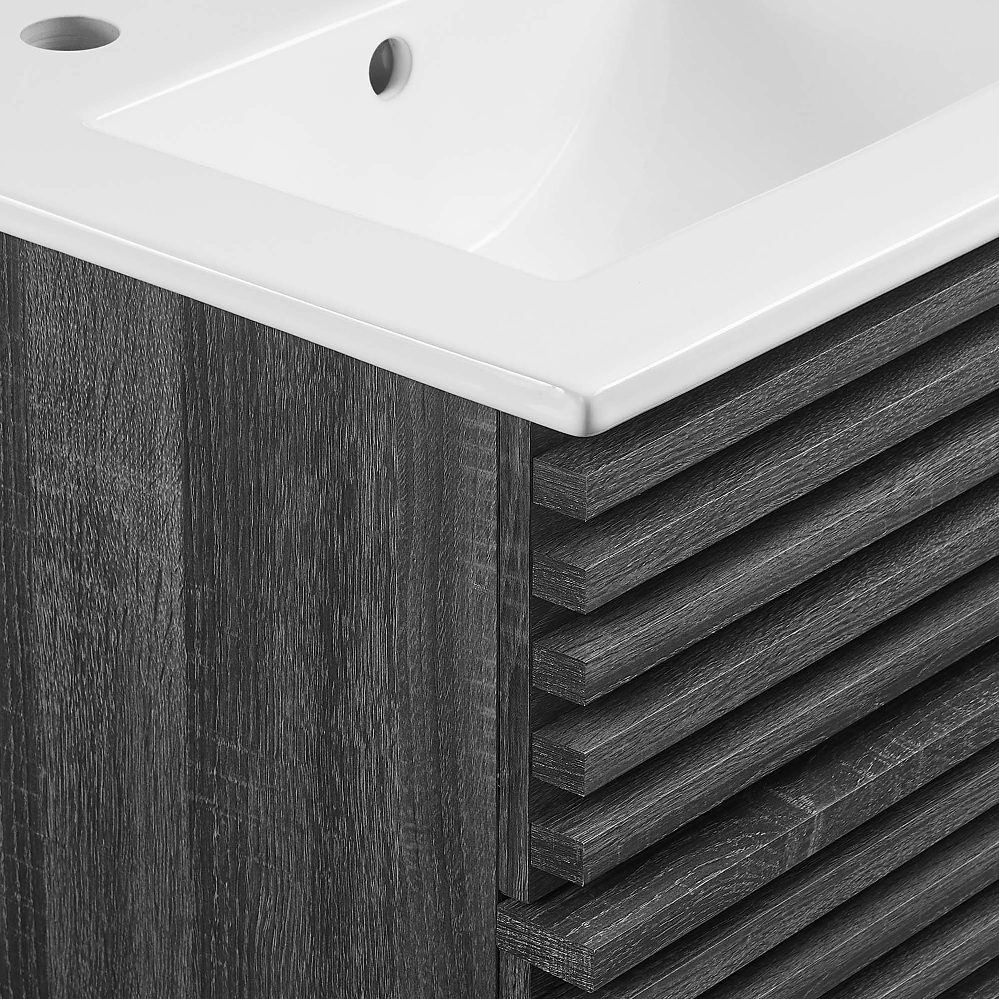 Render Wall-Mount Bathroom Vanity with White Basin Included by Modway