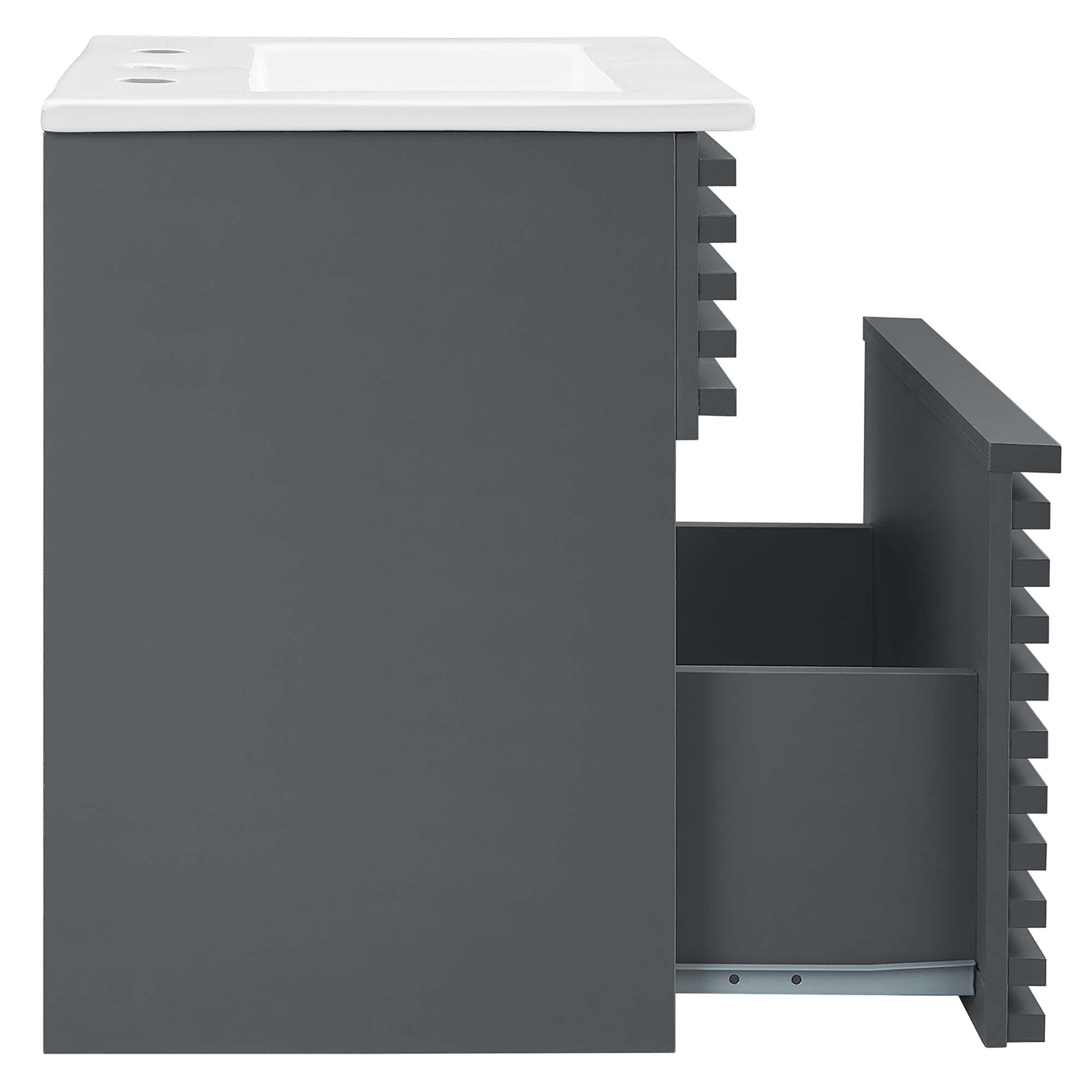 Render Wall-Mount Bathroom Vanity with White Basin Included by Modway