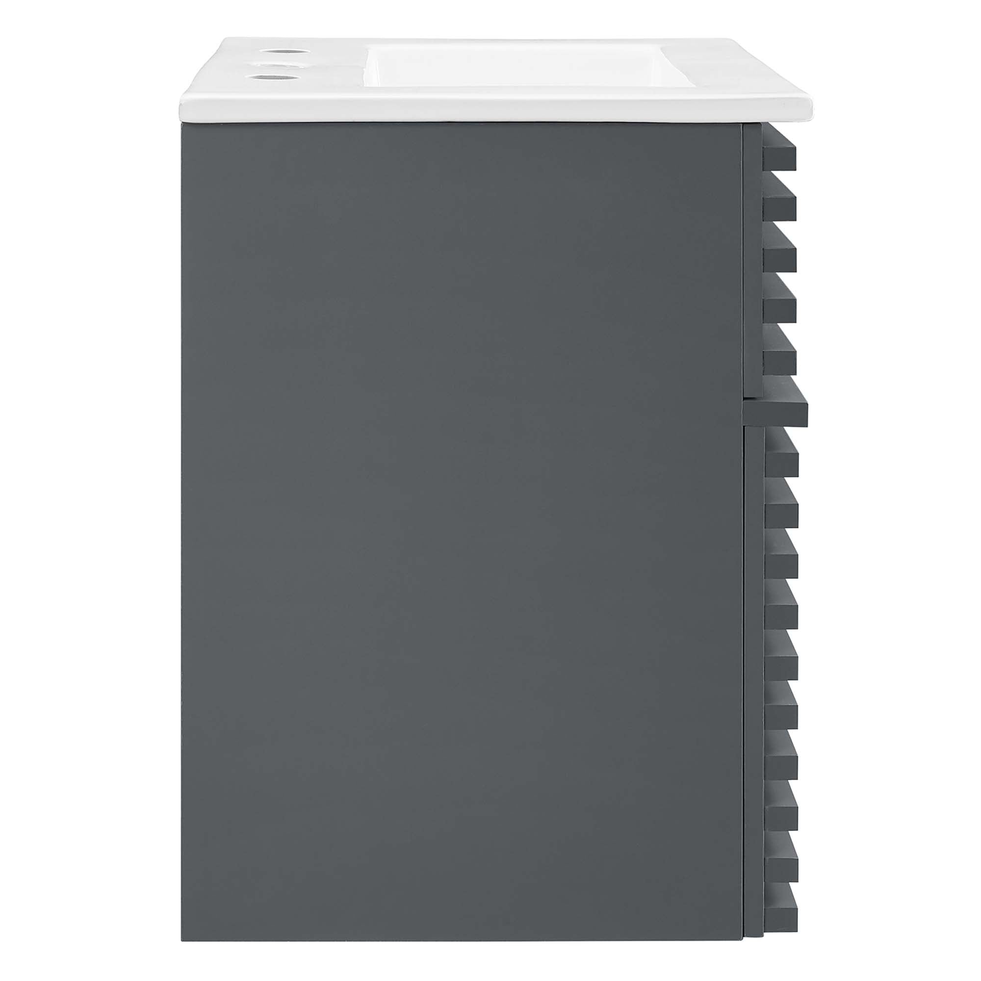 Render Wall-Mount Bathroom Vanity with White Basin Included by Modway