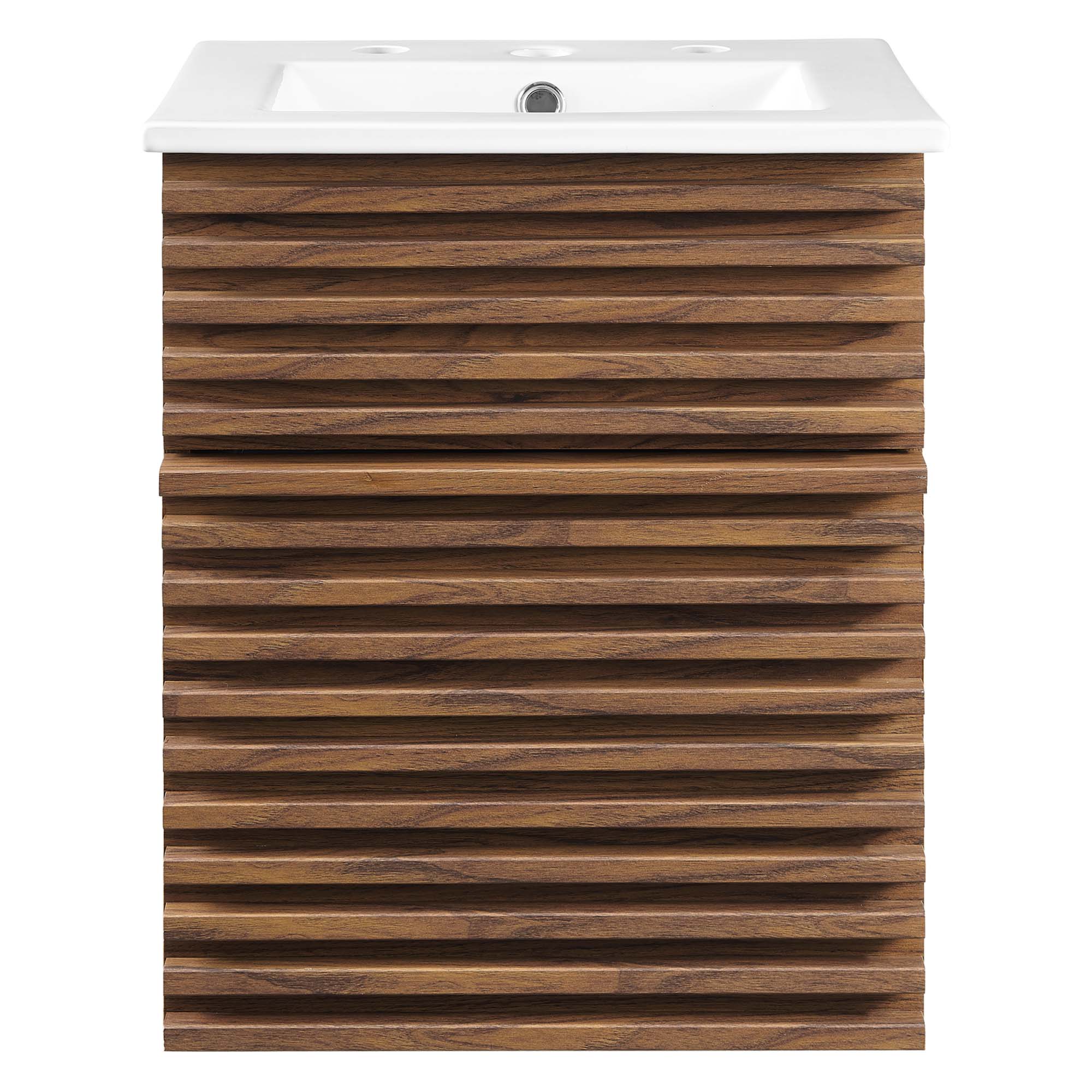 Render Wall-Mount Bathroom Vanity with White Basin Included by Modway