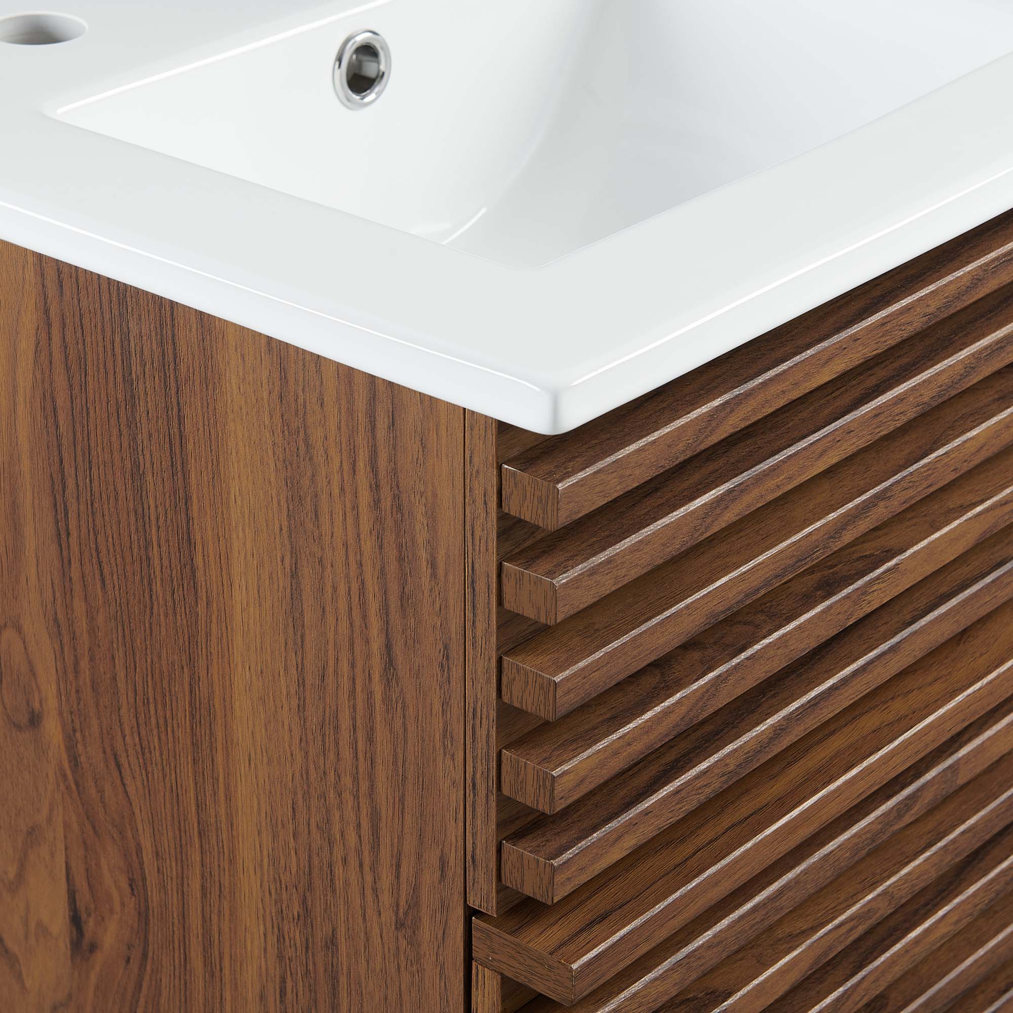 Render Wall-Mount Bathroom Vanity with White Basin Included by Modway