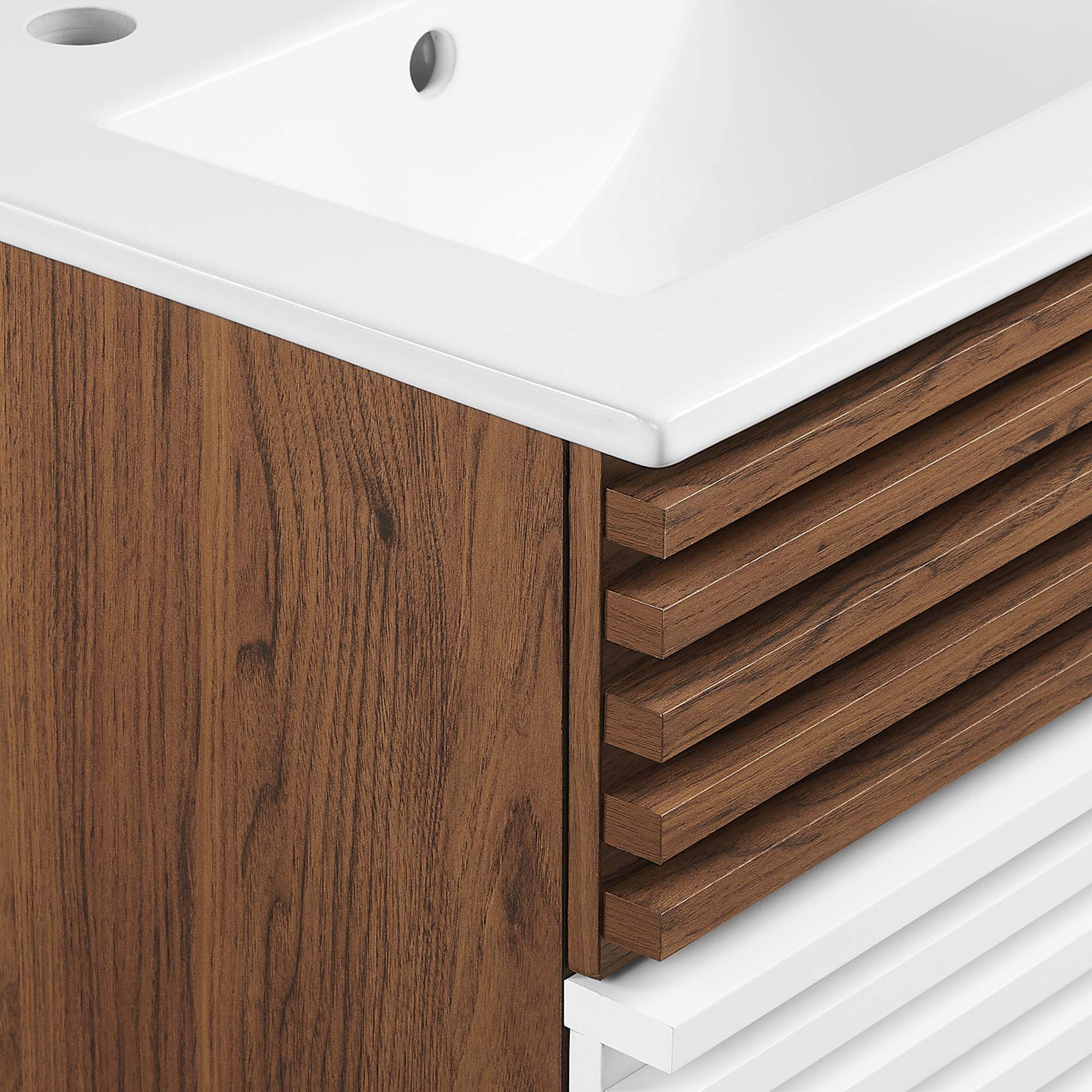 Render Wall-Mount Bathroom Vanity with White Basin Included by Modway