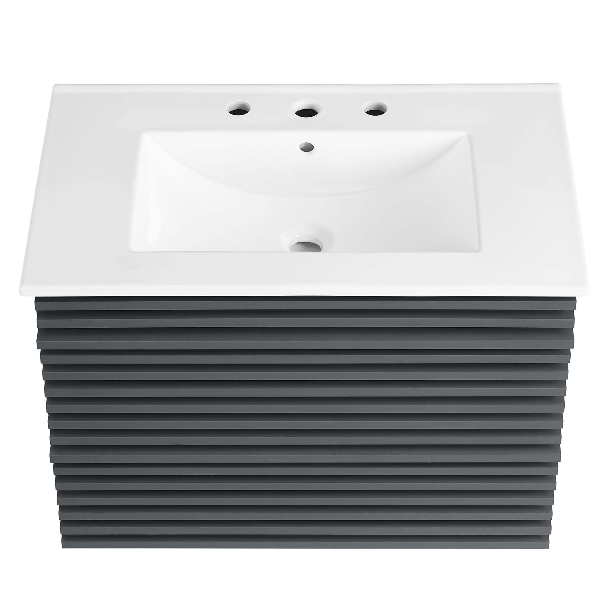 Render Wall-Mount Bathroom Vanity with White Basin Included by Modway