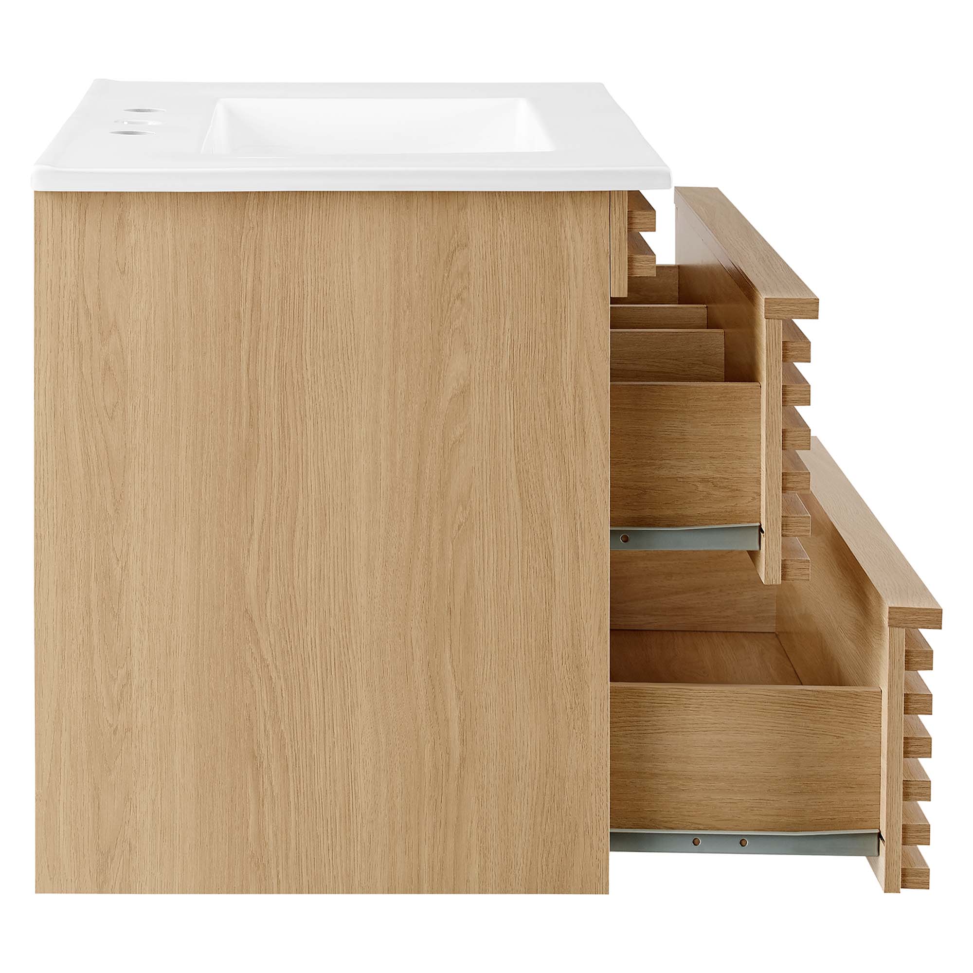 Render Wall-Mount Bathroom Vanity with White Basin Included by Modway