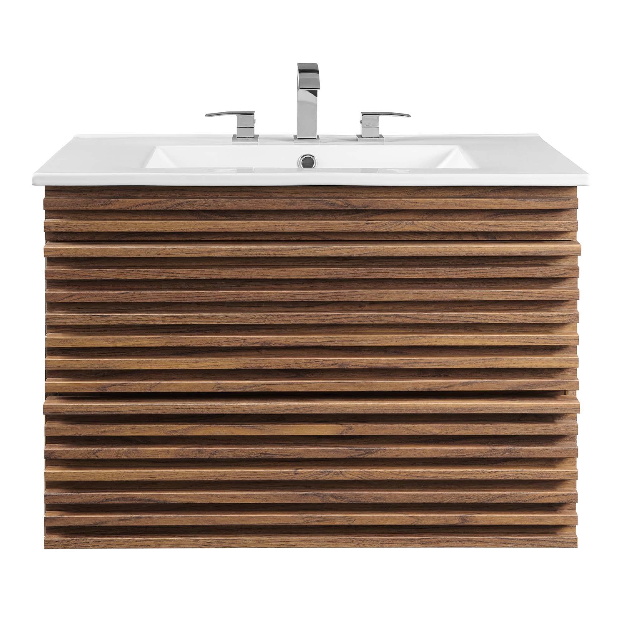 Render Wall-Mount Bathroom Vanity with White Basin Included by Modway