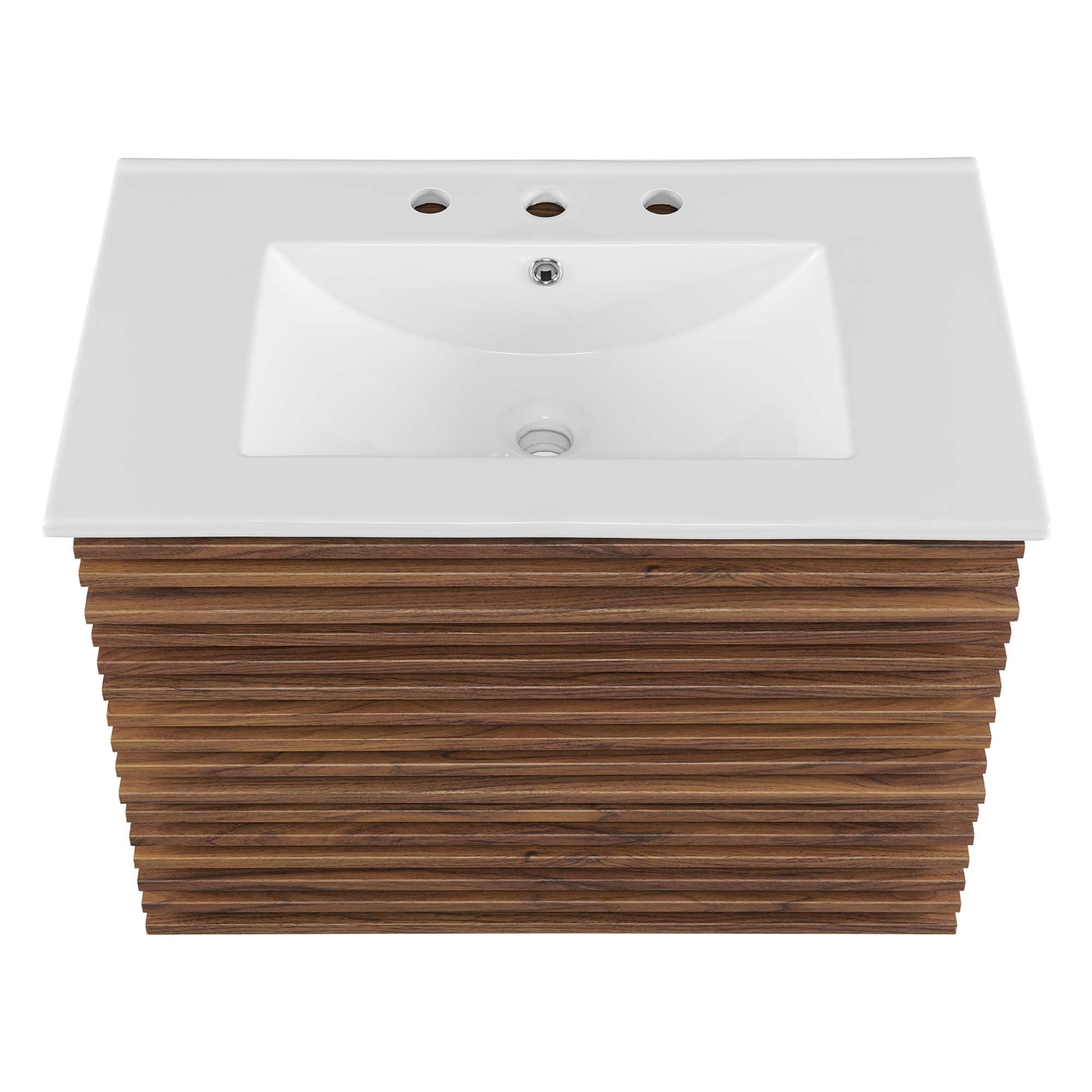Render Wall-Mount Bathroom Vanity with White Basin Included by Modway