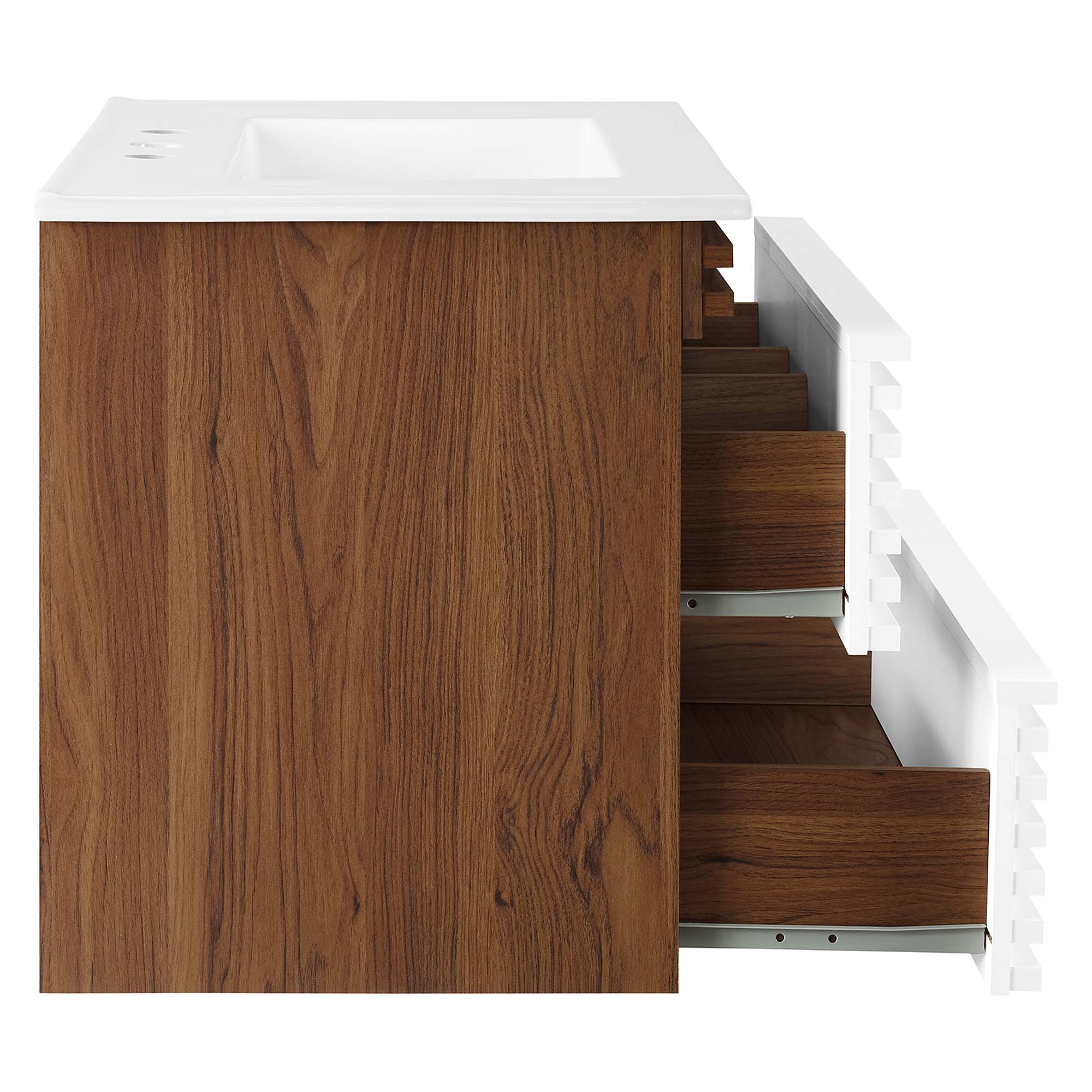 Render Wall-Mount Bathroom Vanity with White Basin Included by Modway