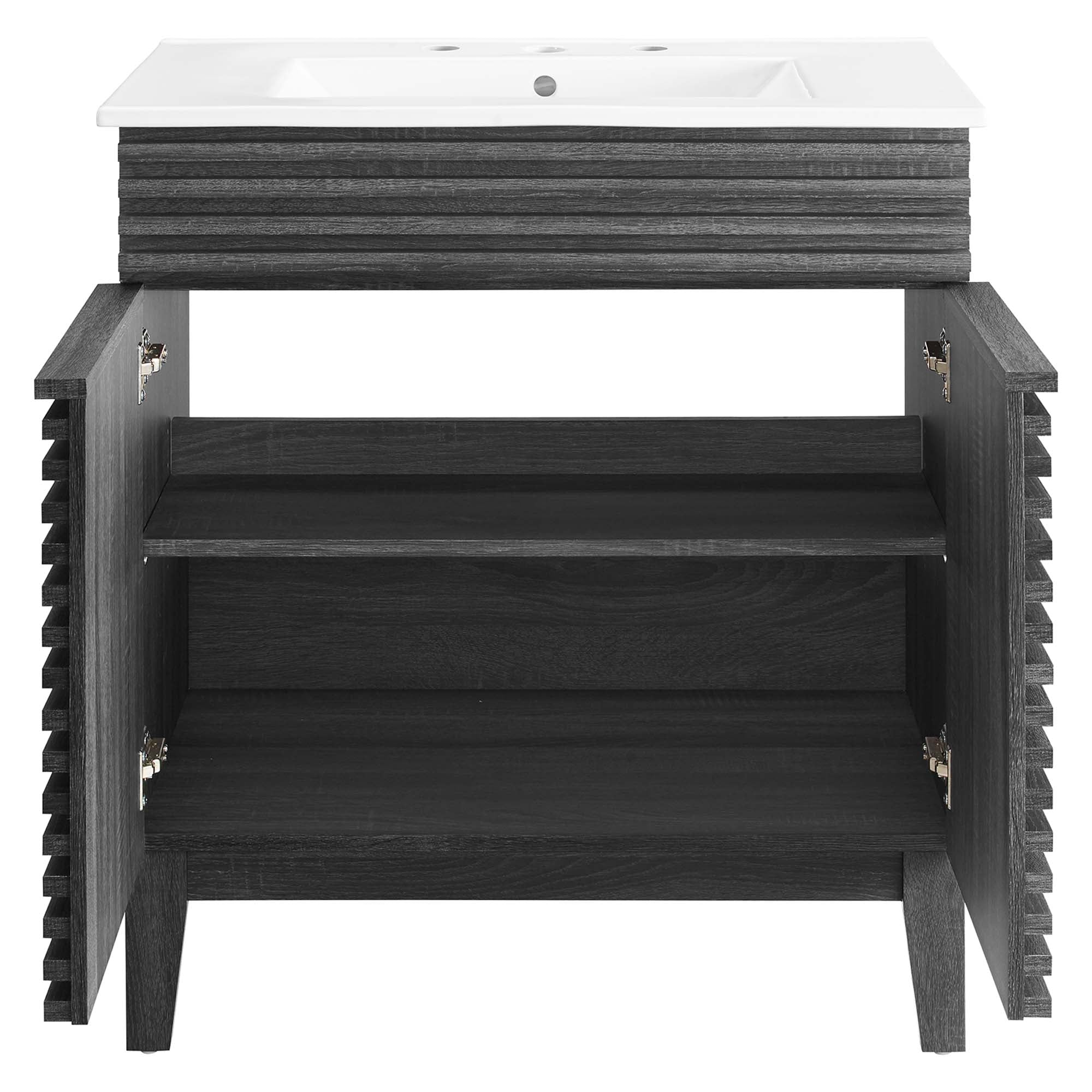Render 30" and 36" Bathroom Vanities with White Basin Included by Modway