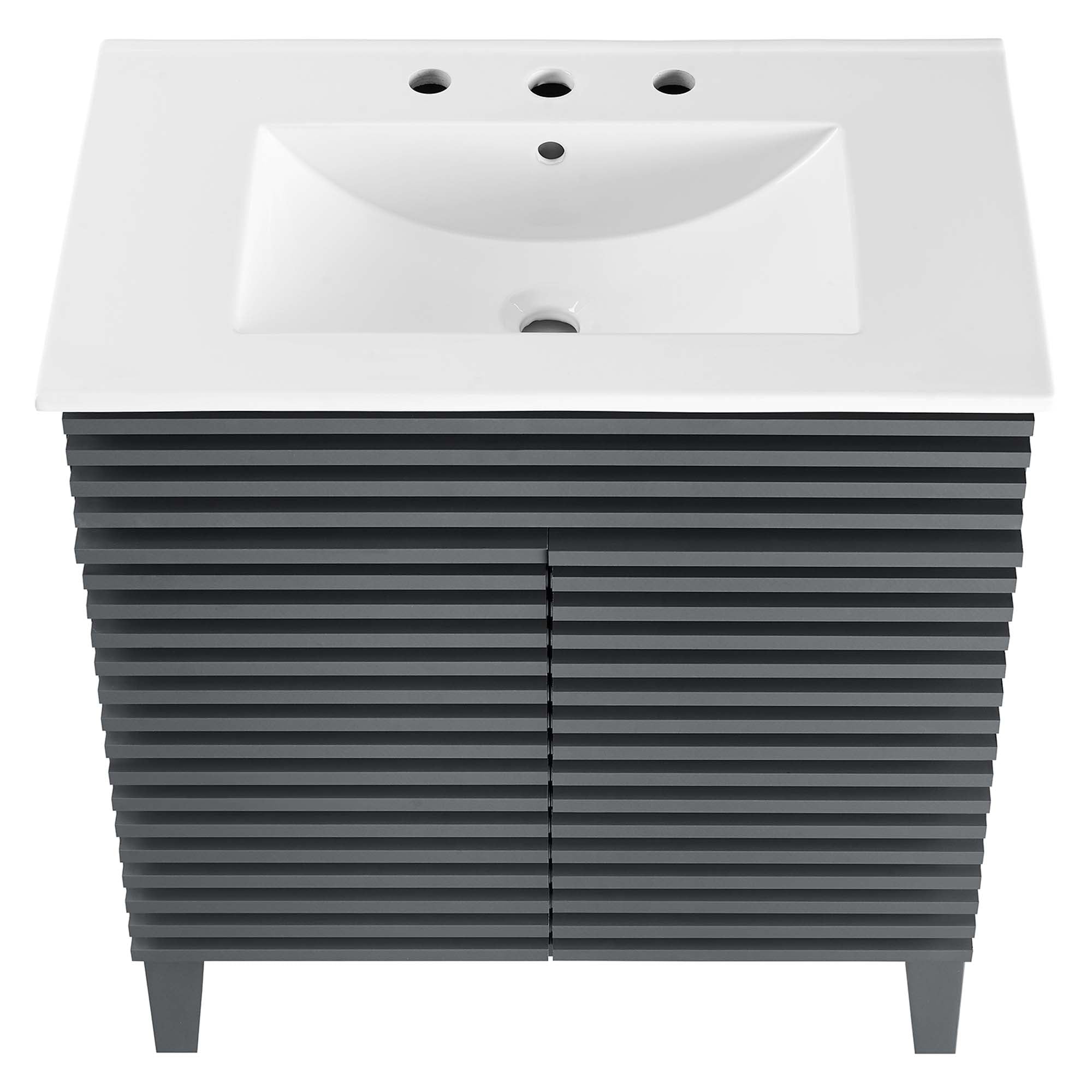Render 30" and 36" Bathroom Vanities with White Basin Included by Modway