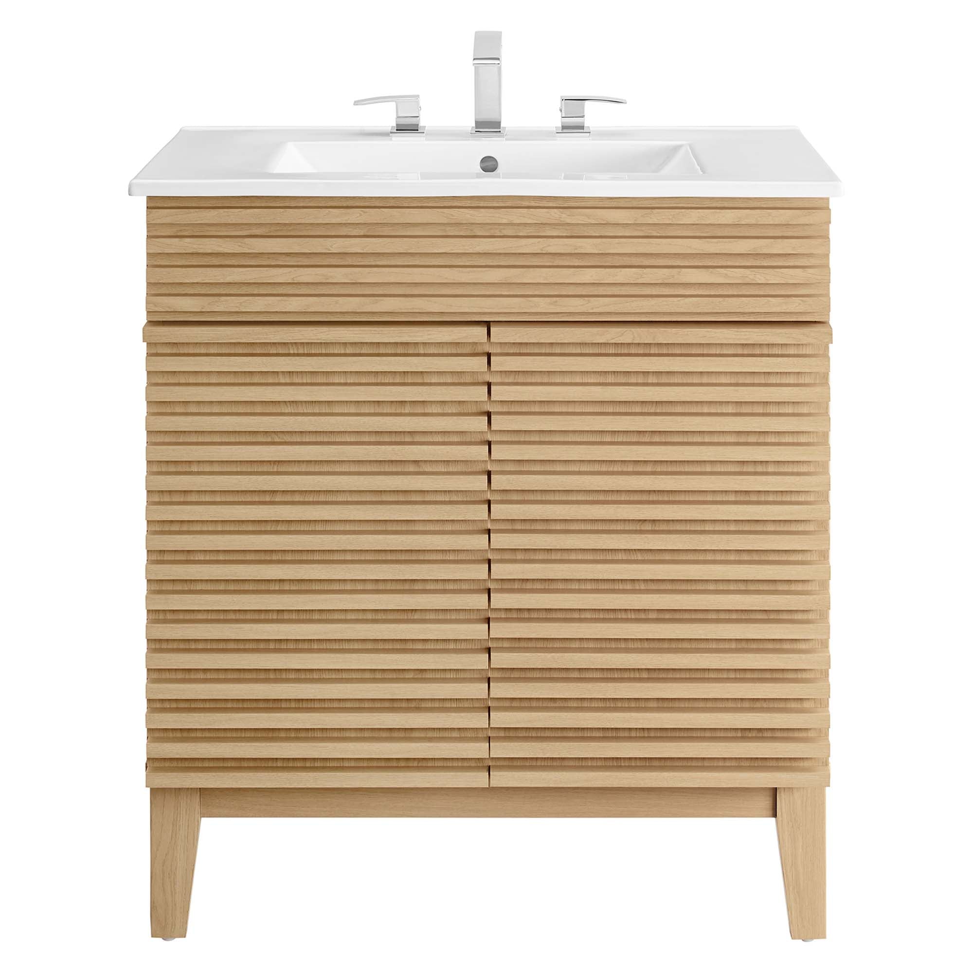 Render 30" and 36" Bathroom Vanities with White Basin Included by Modway