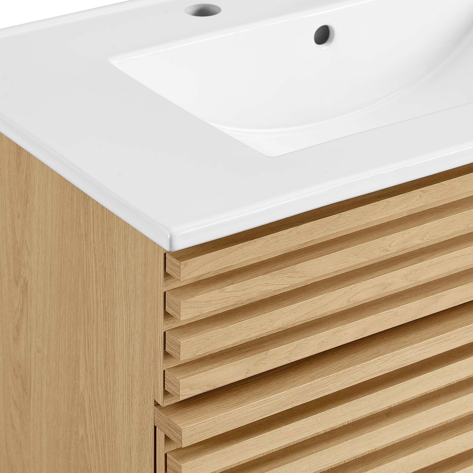Render 30" and 36" Bathroom Vanities with White Basin Included by Modway