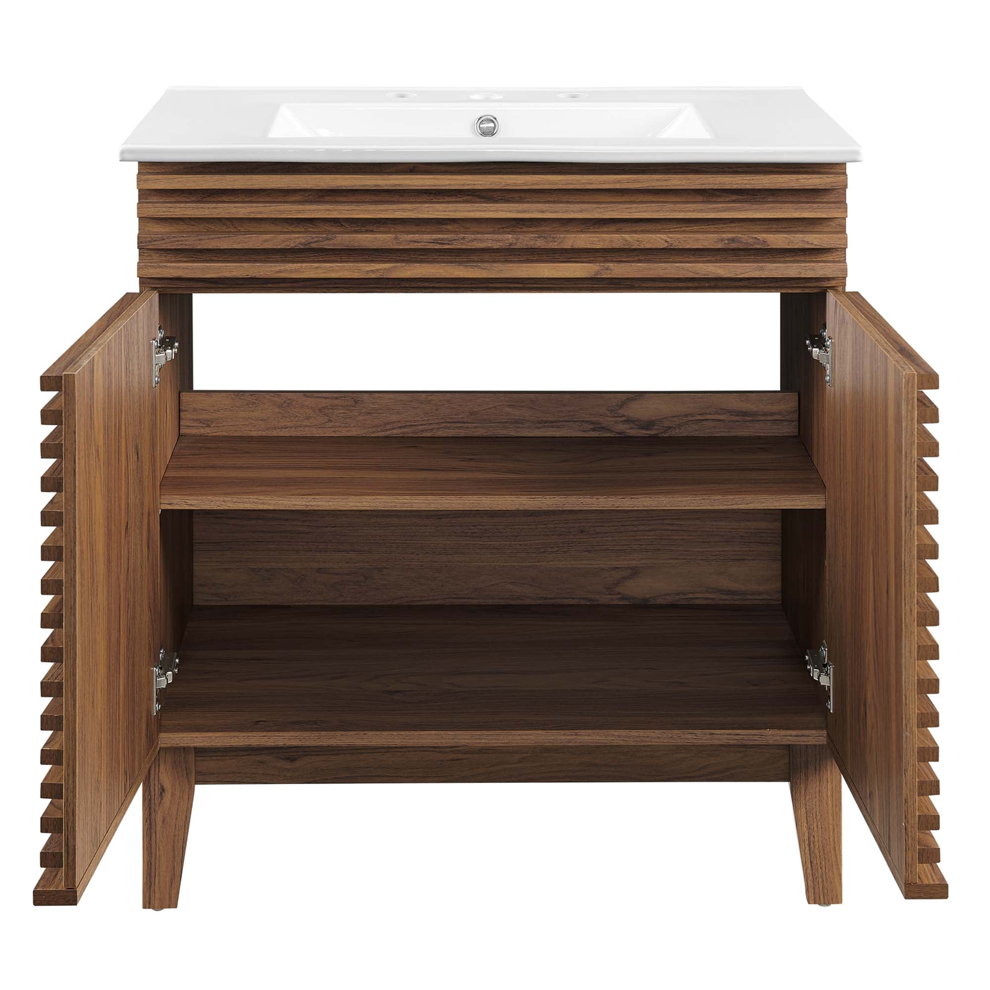 Render 30" and 36" Bathroom Vanities with White Basin Included by Modway