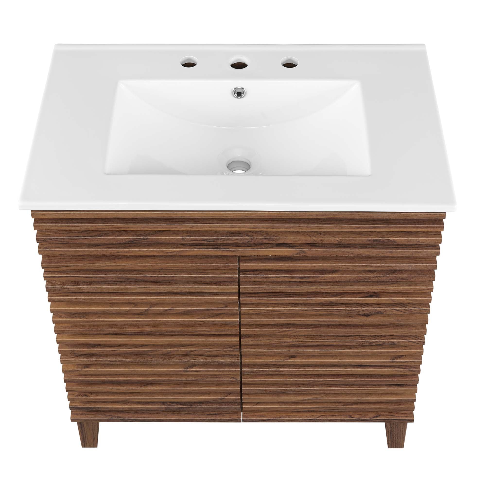 Render 30" and 36" Bathroom Vanities with White Basin Included by Modway