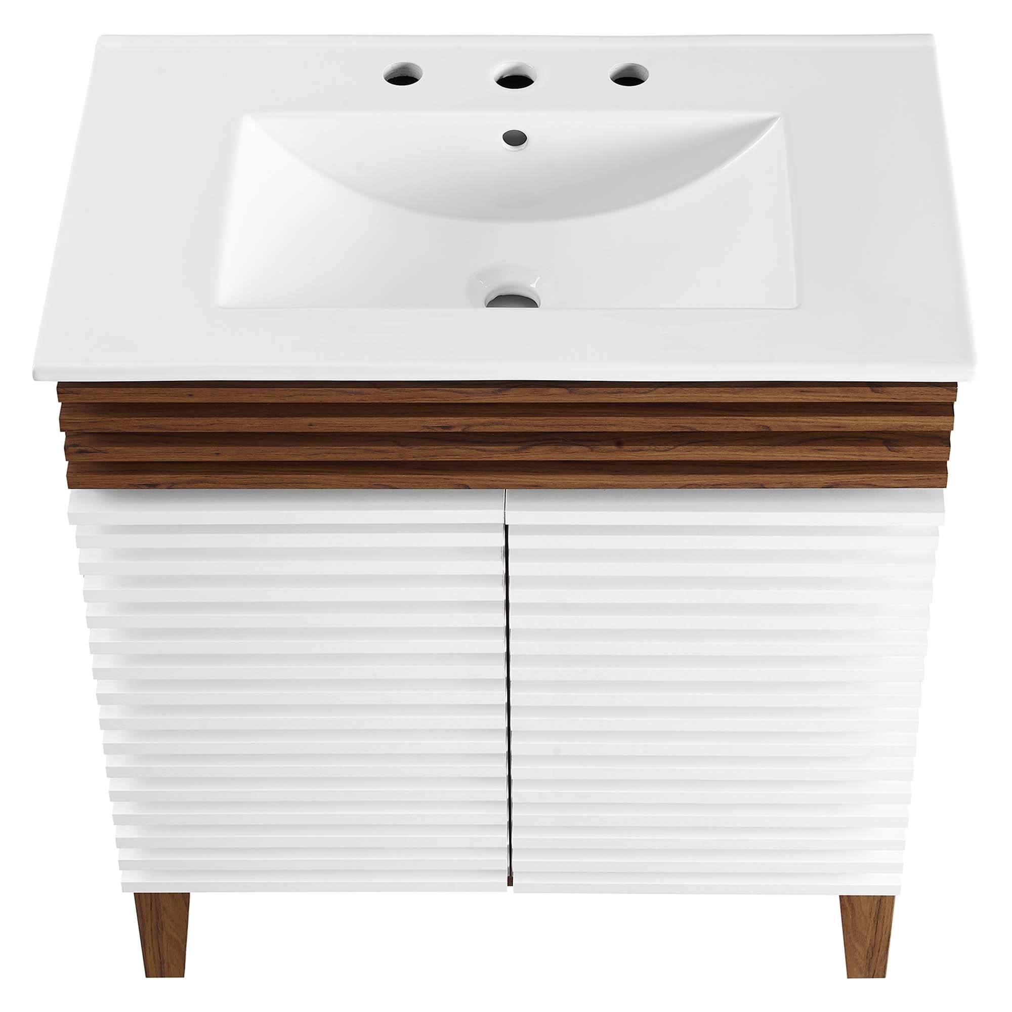 Render 30" and 36" Bathroom Vanities with White Basin Included by Modway