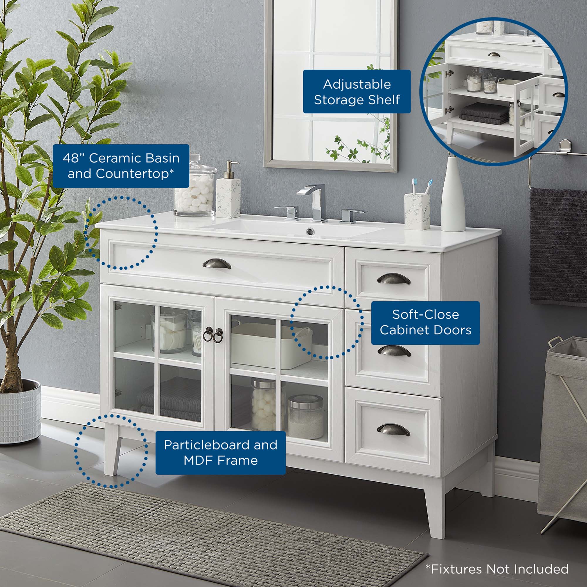 Isle Bathroom Vanity Basin Included by Modway