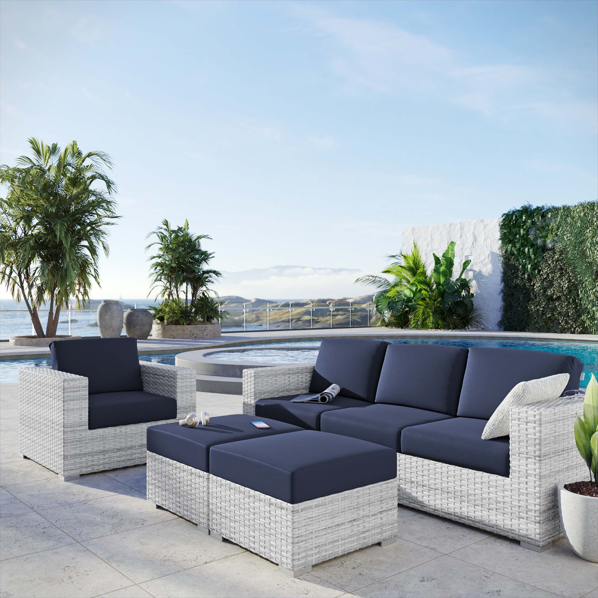 Convene 4-Piece Outdoor Patio Set by Modway