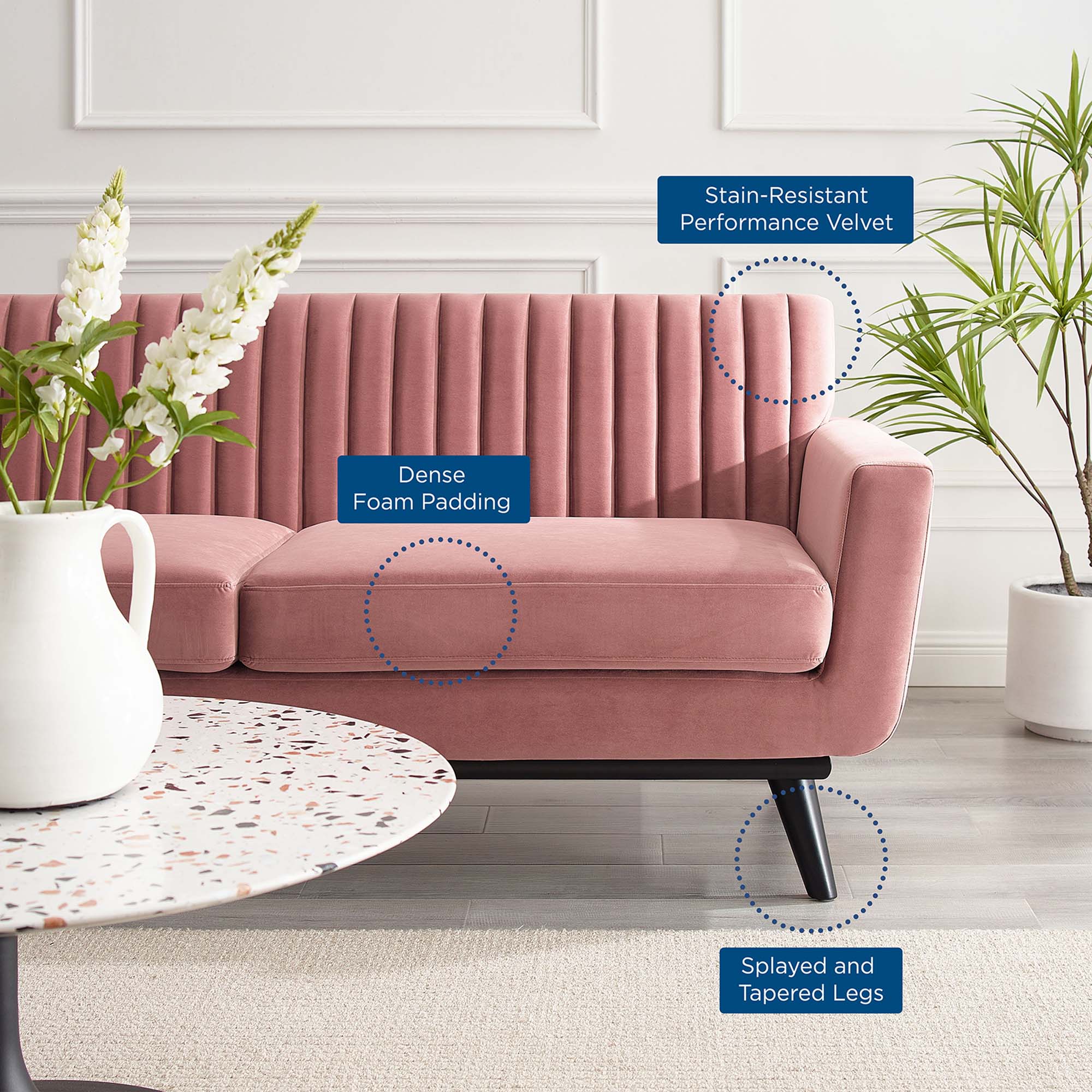 Engage Channel Tufted Performance Velvet Loveseat by Modway