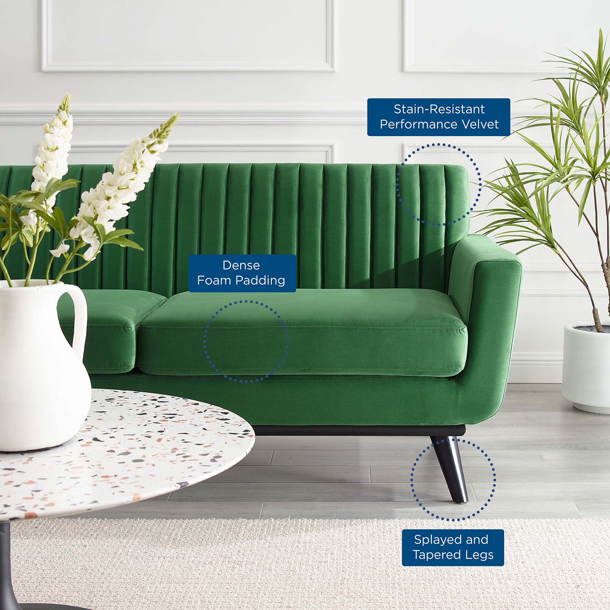Engage Channel Tufted Performance Velvet Loveseat by Modway