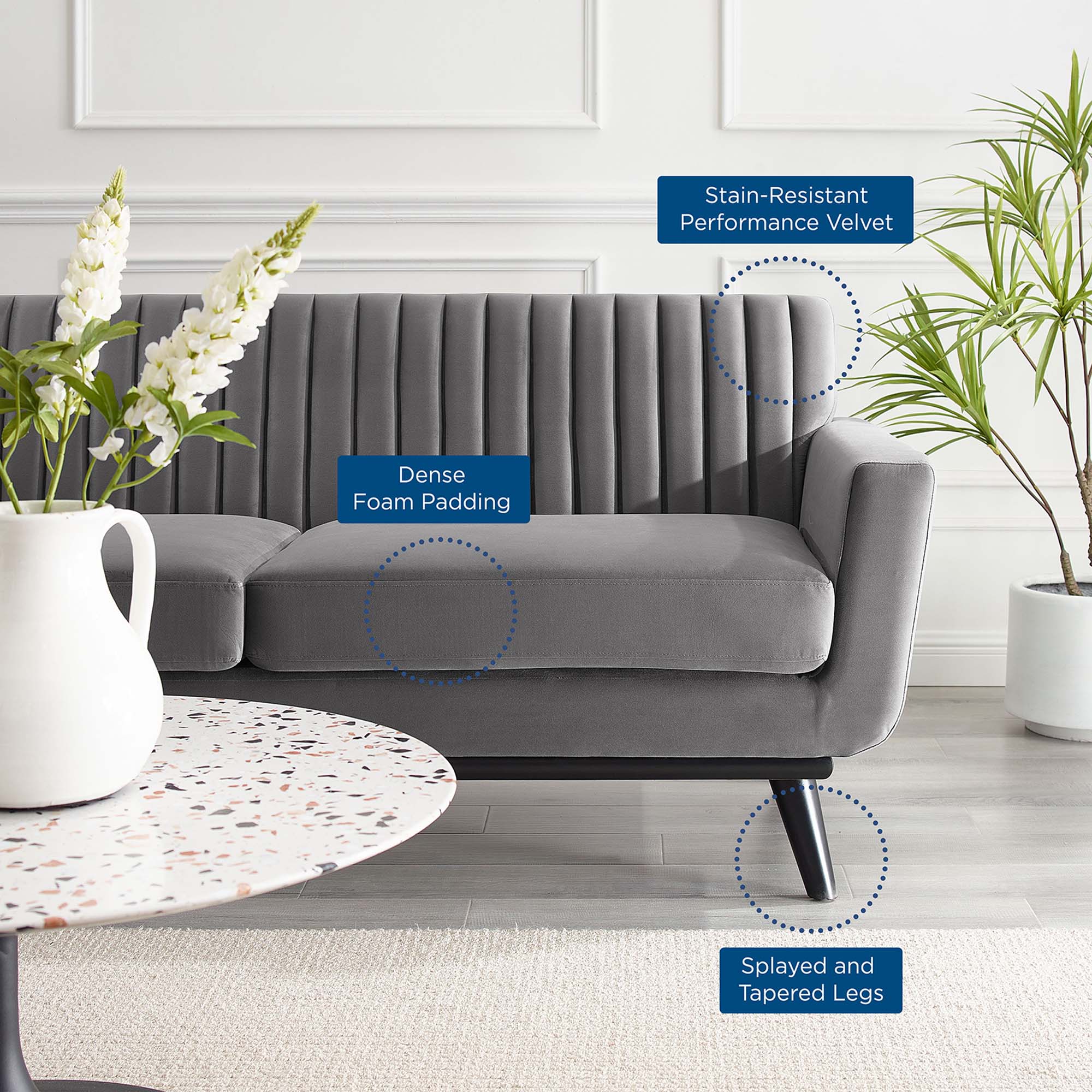 Engage Channel Tufted Performance Velvet Loveseat by Modway